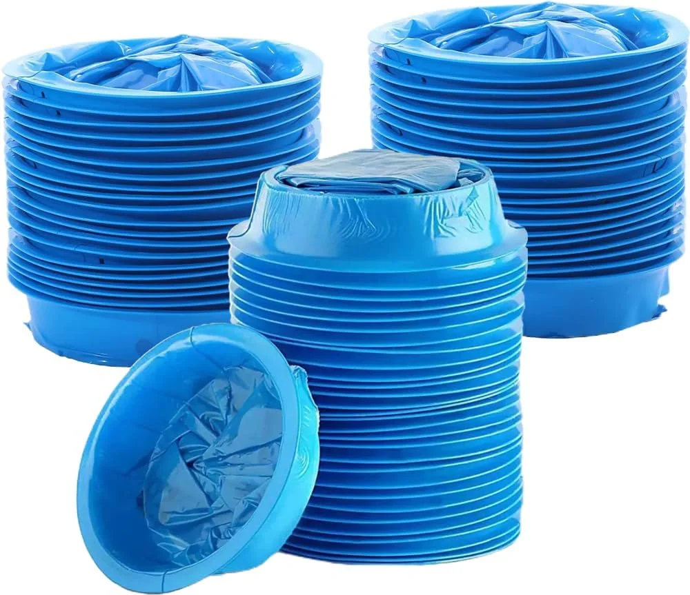 کیسه تهوع یکبار مصرف 65 عددی، ضد نشت و کنترل بو، مناسب برای مسافرت/هواپیما/بیمارستان، طراحی سازگار با محیط زیست و ضخیم برای خودرو، بیماری حرکتی، شرایط اضطراری (آبی)