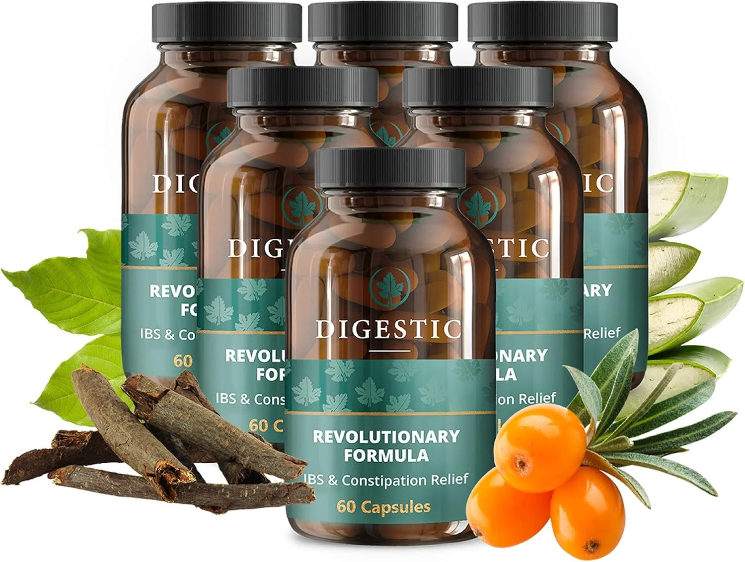 دیجستیک - ملین برای رفع یبوست، نرم کننده مدفوع 100% طبیعی، 360 کپسول، پاک کننده سموم روده بزرگ، رفع نفخ و گاز