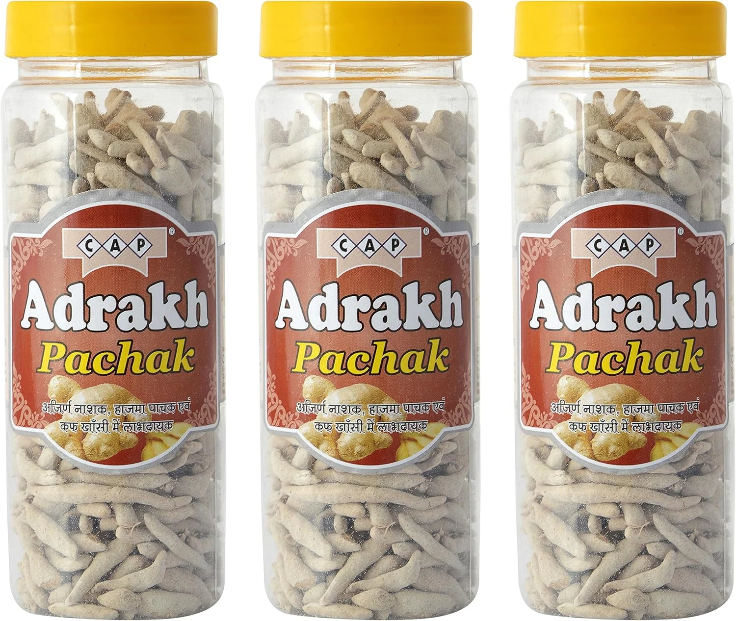 قرص زنجبیلی آدرک پاچاک، تسکین دهنده، خوش طعم و سالم - 150 گرم (بسته 3 عددی)