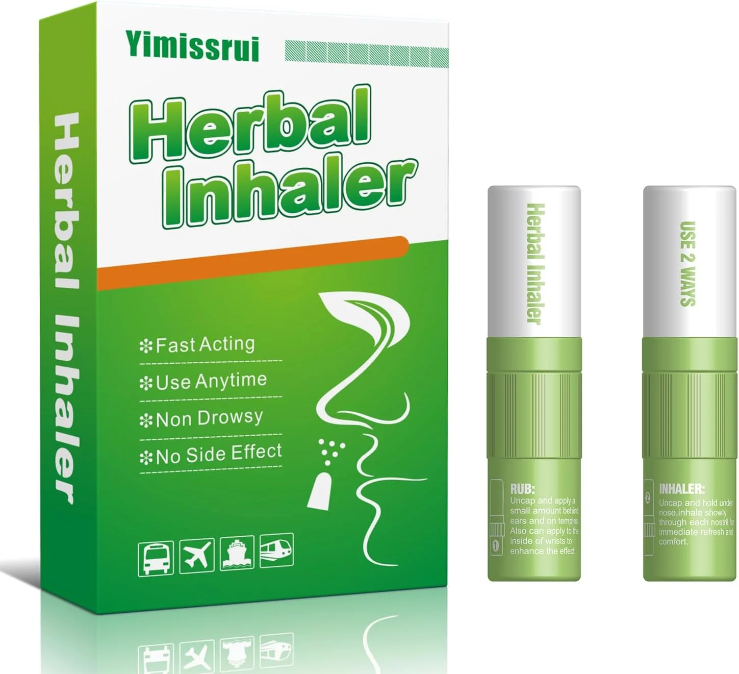 استنشاقی گیاهی برای رفع حالت تهوع - ضروری برای سفر، بدون خواب آلودگی، با اثر سریع، درمان طبیعی بیماری حرکتی برای هواپیما، کشتی، ماشین، تهوع صبحگاهی