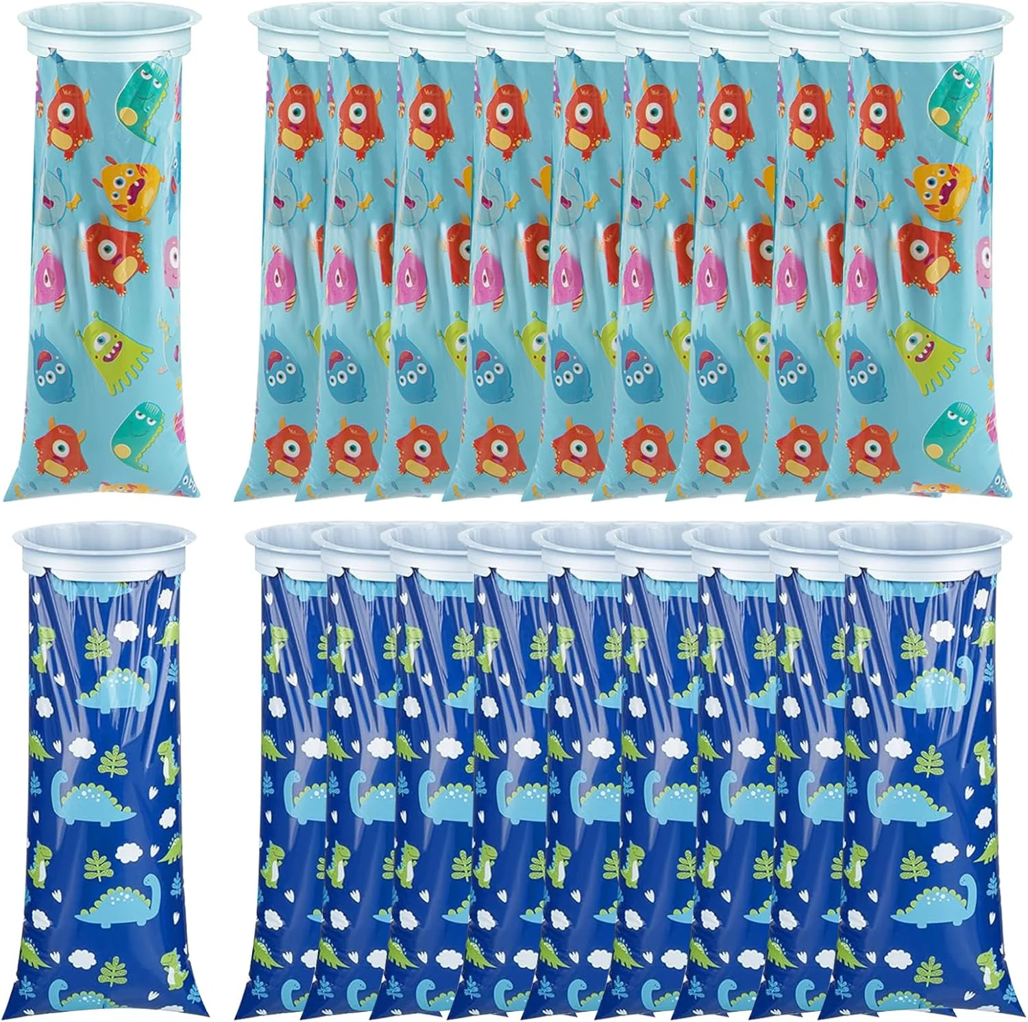 کیسه های استفراغ با دهانی: کیسه های مدفوع کودک خودرو 13x13x2 سانتی متر برای حالت تهوع و استفراغ در خودرو و در حال حرکت 700 میلی لیتر بدون بو مقاوم در برابر پارگی و ایمن تر