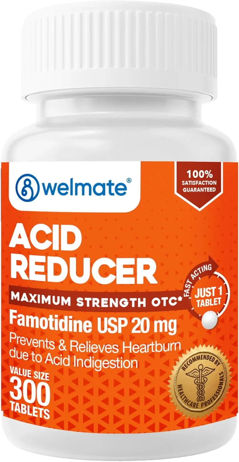 WELMATE - فاموتیدین کاهنده اسید، 20 میلی گرم - حداکثر قدرت - تسکین سوزش سر دل - سوء هاضمه اسیدی - تسکین معده - اثر در 15 دقیقه، تسکین 12 ساعته - داروی ژنریک - اندازه اقتصادی - 300 قرص