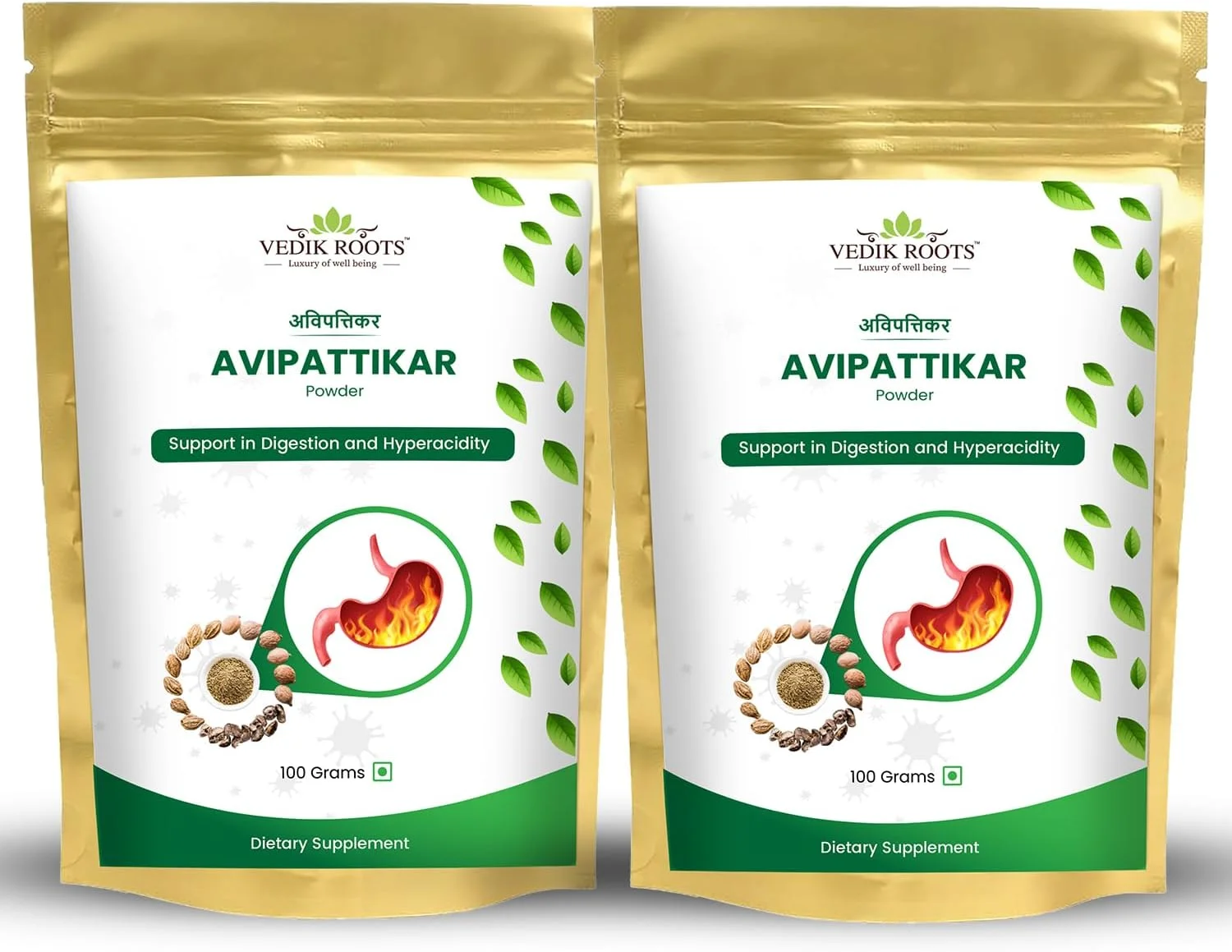 پودر آویپاتیکار - برای تسکین سوء هاضمه و ترشح بیش از حد اسید | فرمولاسیون 100% طبیعی | مخلوطی از مواد مغذی ضروری (100 گرمی) (بسته 2 عددی)