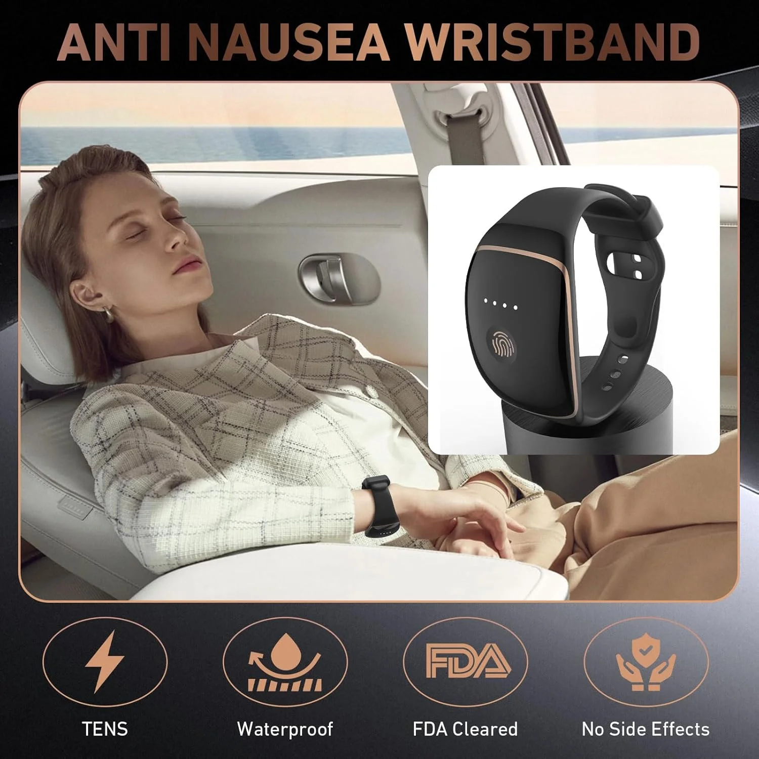 مچ بند ضد تهوع، مچ بند بیماری حرکتی، تسکین تهوع صبحگاهی، کمک به تسکین علائم بیماری حرکتی، دریازدگی، هواپیمازدگی و تهوع