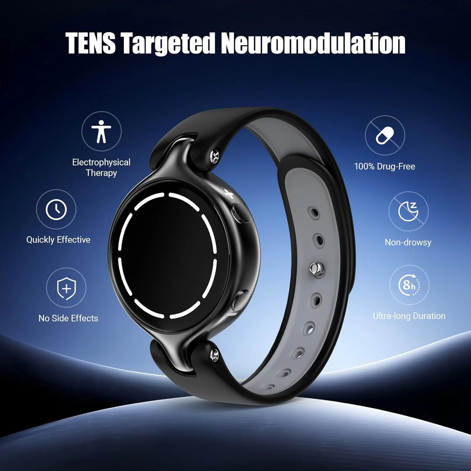 مچ‌بند ضد تهوع برای بیماری حرکتی و تهوع دوران بارداری - ۸ سطح قابل تنظیم، بدون دارو، ایده‌آل برای مسافرت