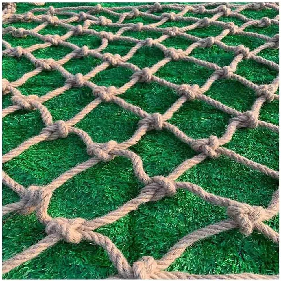 تور طنابی کنفی برای بالکن خانه درختی، تاب و صعود - توری محافظ کودک برای مناطق بازی در فضای باز