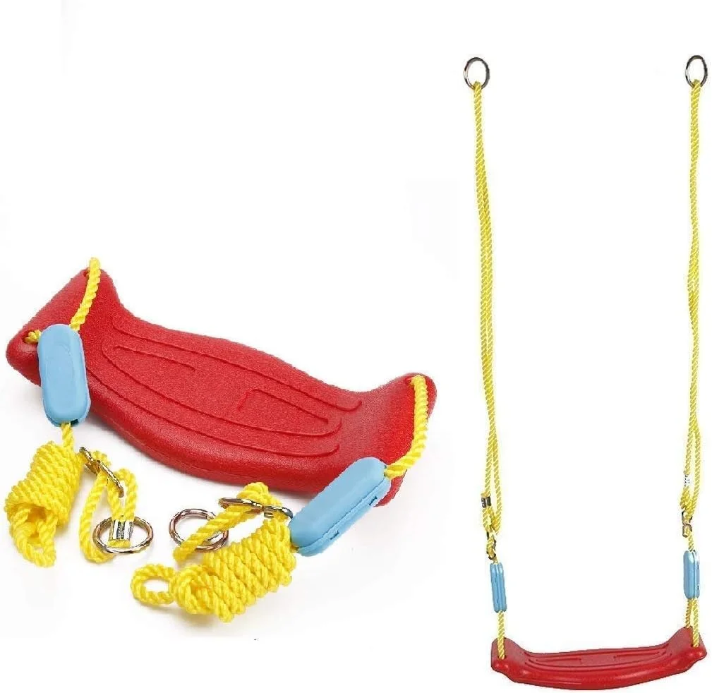 تاب بازی سنتی کیوبستر برای کودکان 3 تا 10 سال با طناب، مناسب باغ، داخل خانه، سرگرمی کودکان با دستگیره (چند رنگ)