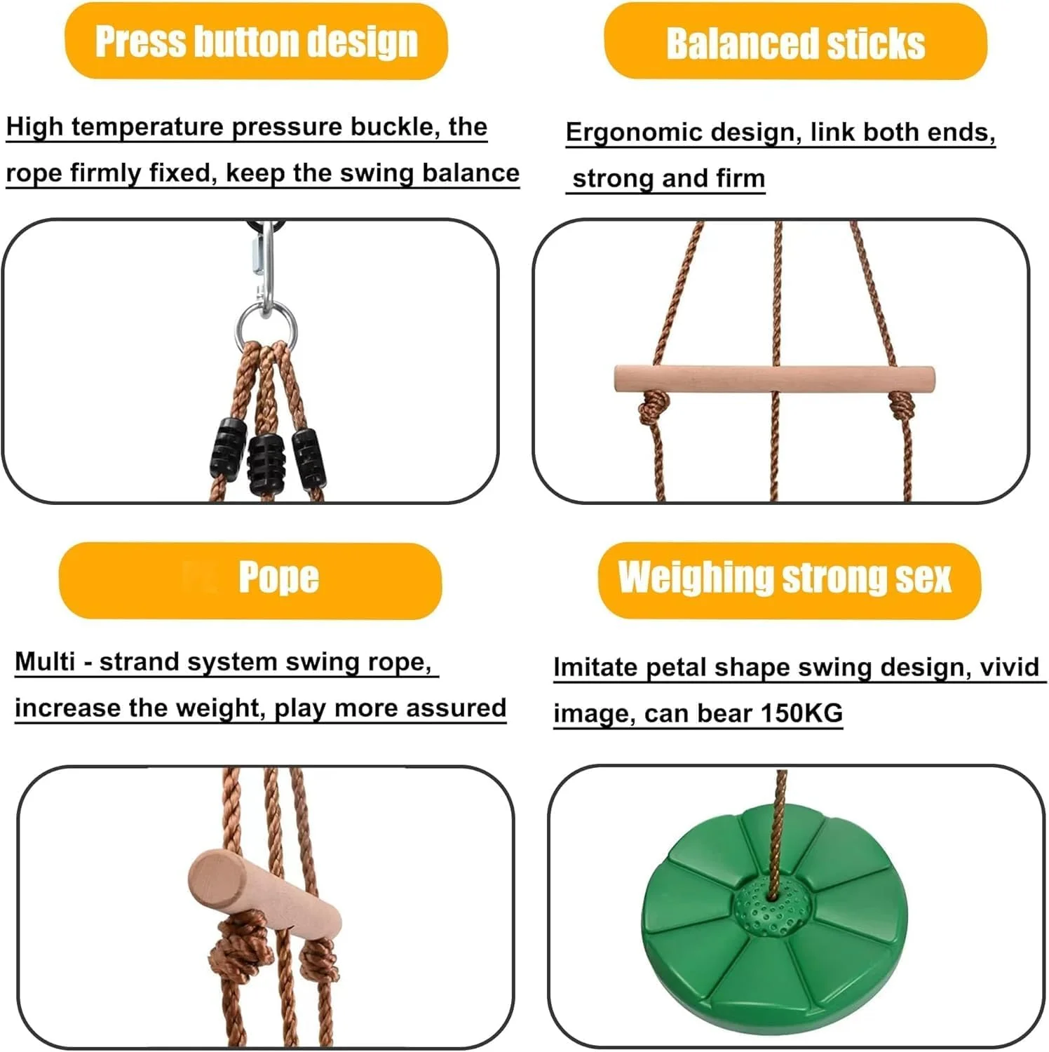 تاب دیسکی برای کودکان، لوازم جانبی تاب، میله های میمون باشگاهی با ارتفاع قابل تنظیم 1.5 متری، تاب درختی برای حیاط خلوت، تجهیزات بازی در فضای باز تاب دیسکی برای کودکان، لوازم جانبی تاب، میله های میمون باشگاهی با ارتفاع قابل تنظیم 1.5 متری، تاب درختی برای حیاط خلوت، تجهیزات بازی در فضای باز