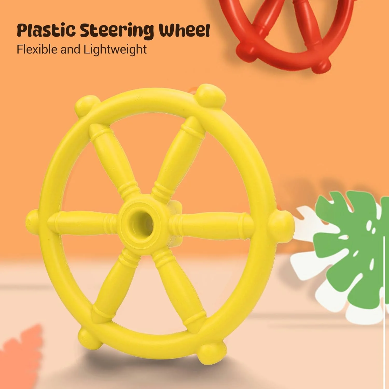 فرمان اسباب بازی زمین بازی CHICIRIS، فرمان کشتی دزدان دریایی برای خانه درختی، خانه بازی در فضای باز، حیاط خلوت، مجموعه تاب، لوازم جانبی زمین بازی (زرد)