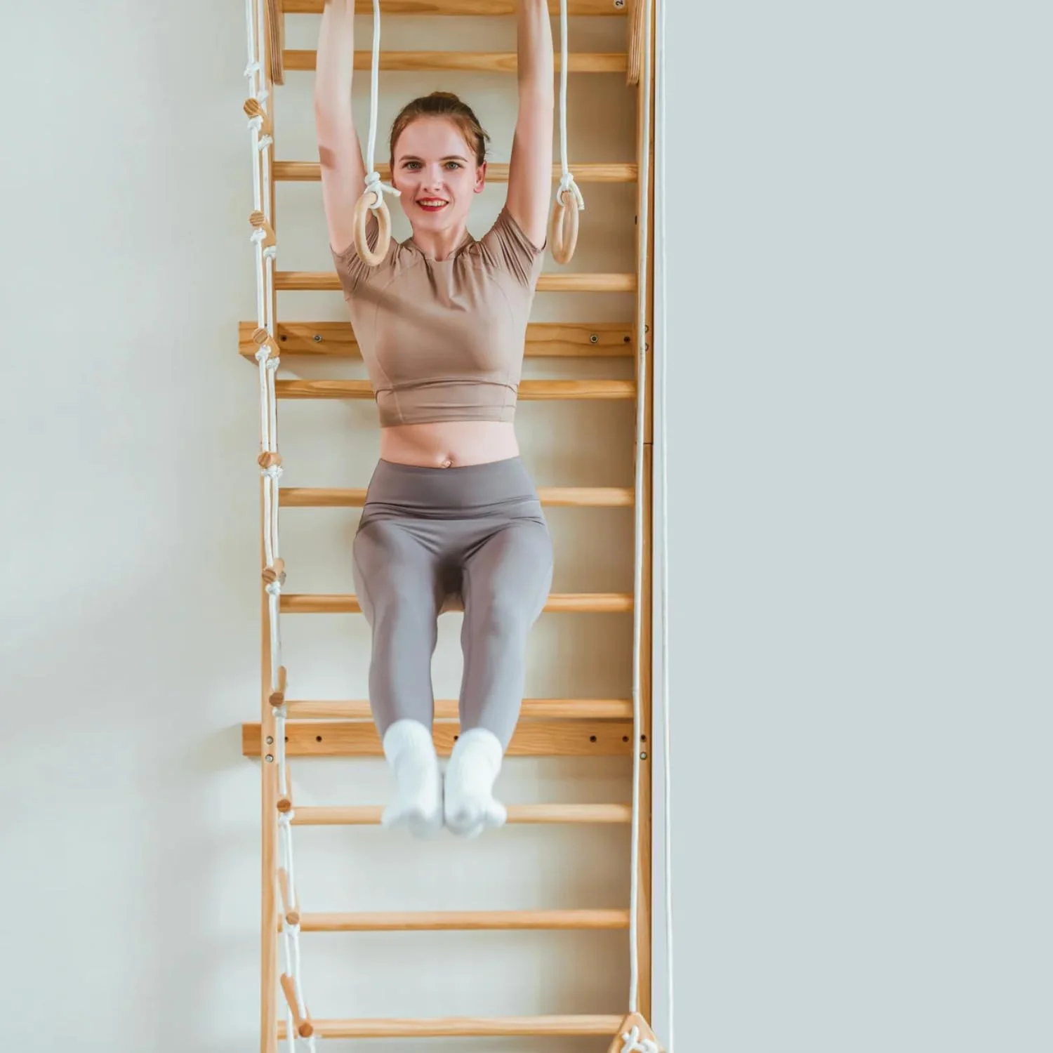 ست نردبان سوئدی Avenlur Betula - مجموعه بازی و باشگاه ورزشی سرپوشیده در یک محصول - شامل تاب نردبانی سوئدی، نردبان طنابی، میله بارفیکس بزرگسالان و سرسره سرپوشیده - باشگاه ورزشی سرپوشیده برای کودکان و بزرگسالان - جنگل بازی