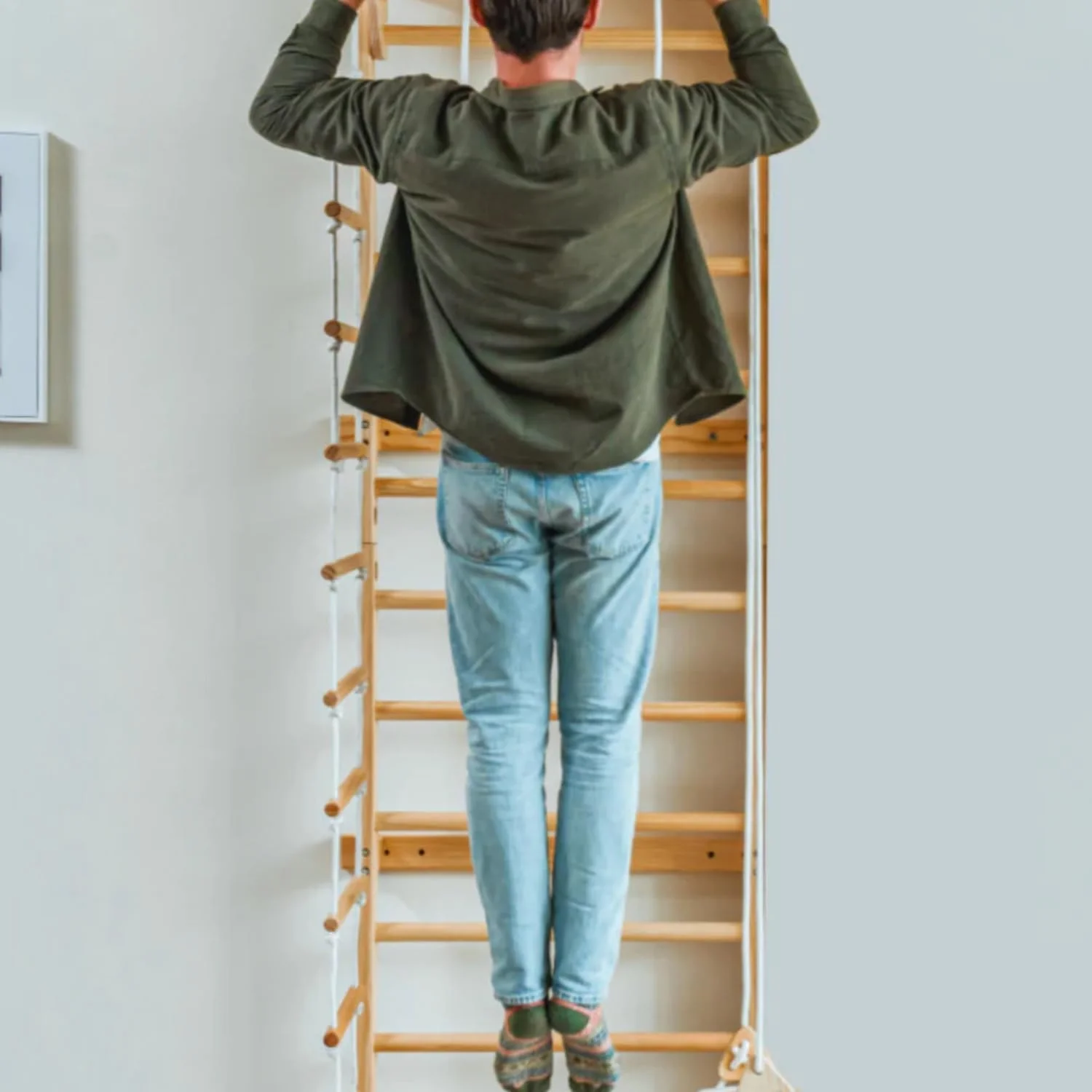 ست نردبان سوئدی Avenlur Betula - مجموعه بازی و باشگاه ورزشی سرپوشیده در یک محصول - شامل تاب نردبانی سوئدی، نردبان طنابی، میله بارفیکس بزرگسالان و سرسره سرپوشیده - باشگاه ورزشی سرپوشیده برای کودکان و بزرگسالان - جنگل بازی