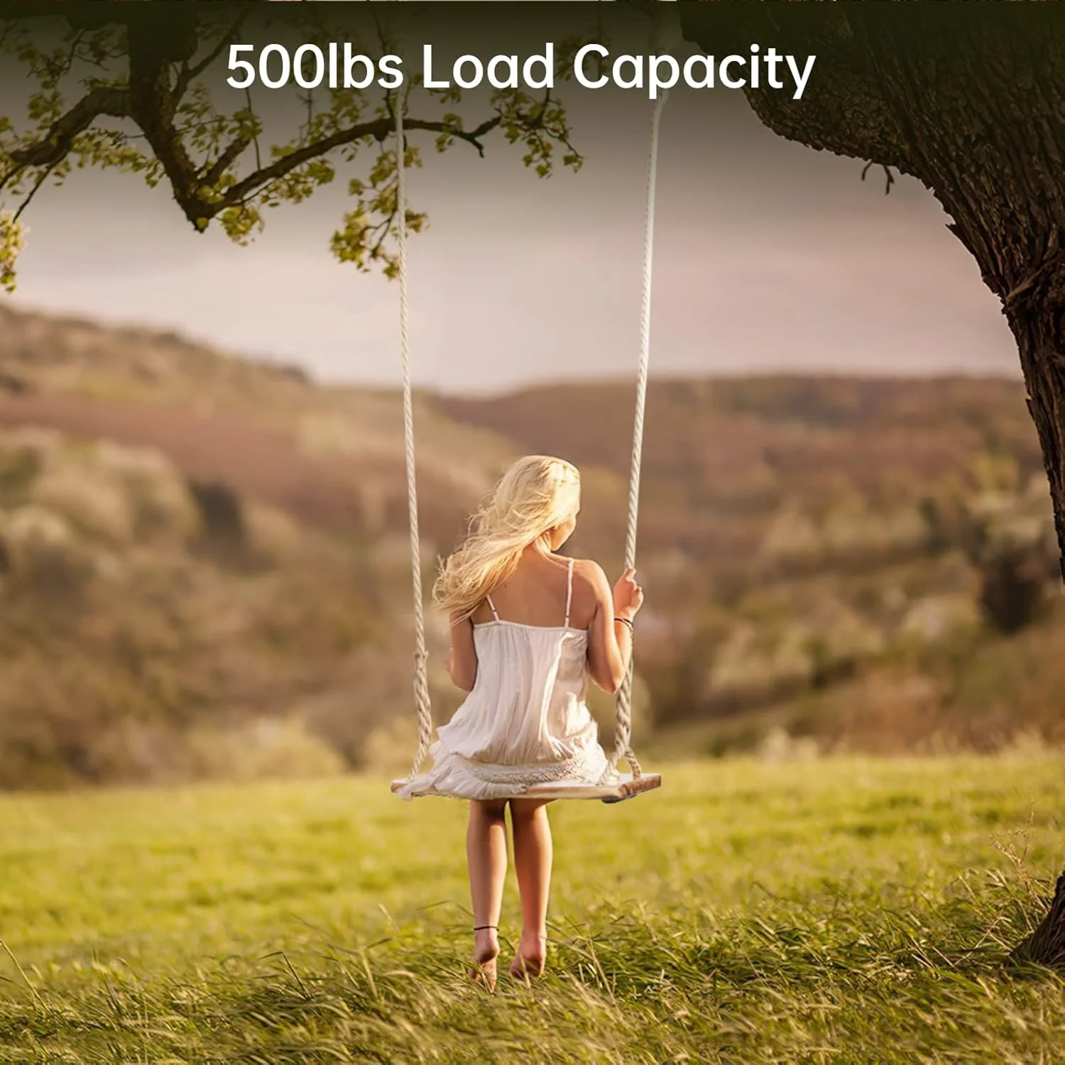 تاب چوبی درخت باتی پاو، تاب چوبی با ظرفیت تحمل وزن 226 کیلوگرم برای بزرگسالان و کودکان، ارتفاع قابل تنظیم، صندلی تاب ضد آب برای داخل خانه، فضای باز، حیاط خلوت، باغ، زمین بازی (بزرگسال)