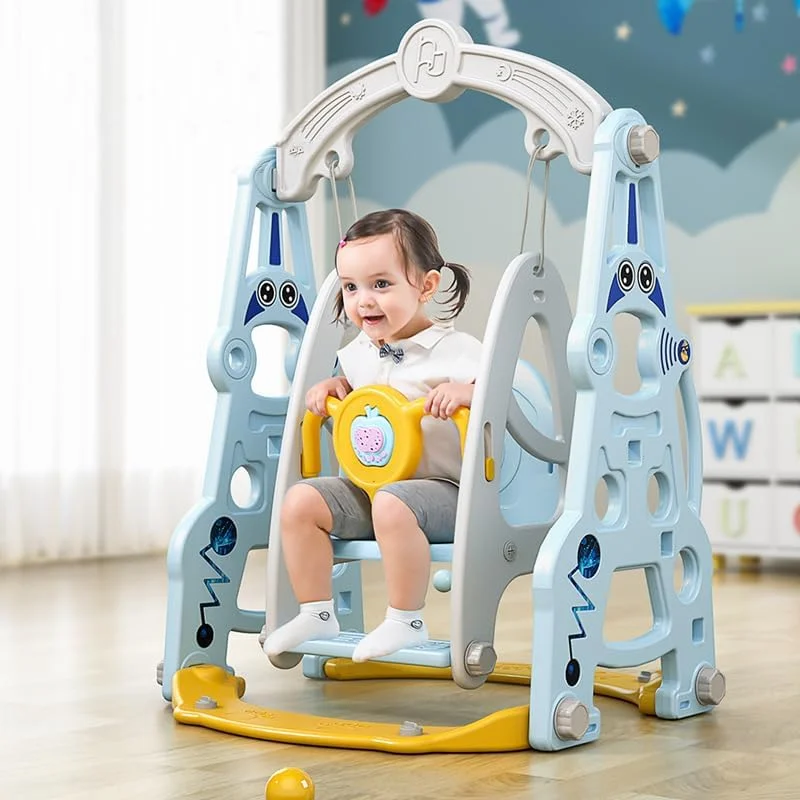 تاب بازی کودک اَم آنا مناسب بازی در فضای داخلی و خارجی - تاب بازی بادوام و ایمن برای کودکان، طراحی جمع و جور برای خانه، باغ و حیاط خلوت