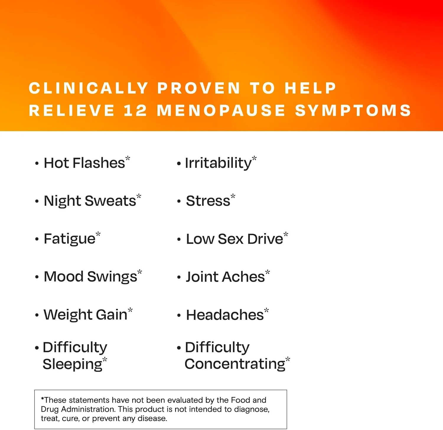 امبرن: تسکین ایمن علائم متعدد دوران یائسگی. از نظر بالینی ثابت شده است که 12 علامت یائسگی را تسکین می دهد: گرگرفتگی، تعریق شبانه، نوسانات خلقی، کمبود انرژی و موارد دیگر، بسته 3 ماهه