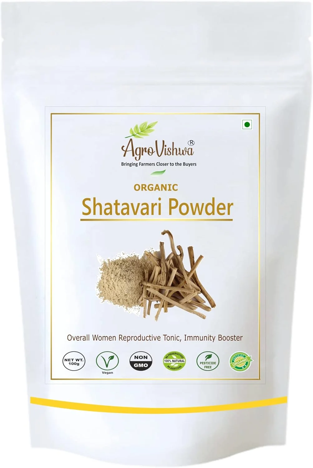 پودر شاتاواری 100% طبیعی، تونیک آیورودا برای بانوان، مناسب برای مشکلات دوران قاعدگی، ضروری برای بانوان شاغل و متخصص، پودر شاتاواری (100 گرم (بسته 1 عددی))