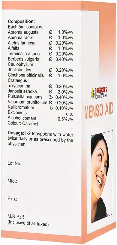 شربت کمک قاعدگی منسو اید باک سون دکتر بخشی (450 میلی لیتر)