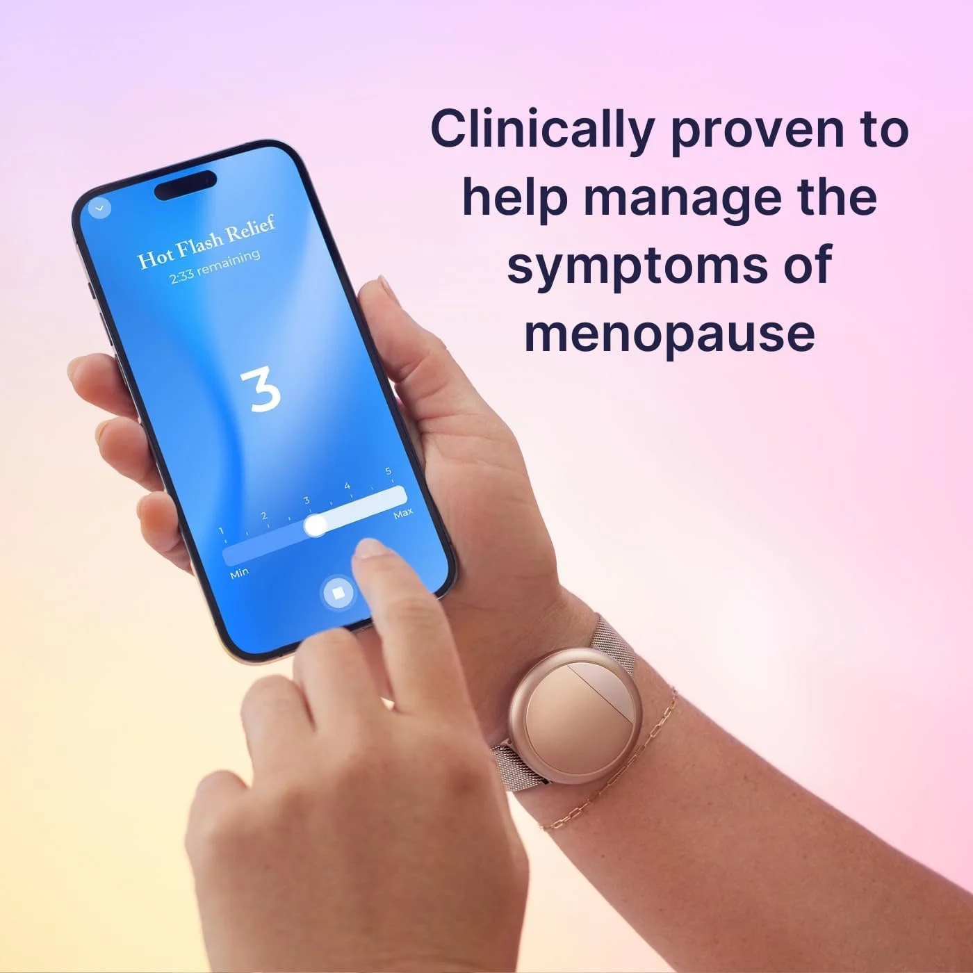 مچ بند خنک کننده و گرم کننده Embr Wave، تسکین حرارتی شخصی سازی شده، مدیریت گرگرفتگی، خواب و استرس، قابل شارژ، مشکی