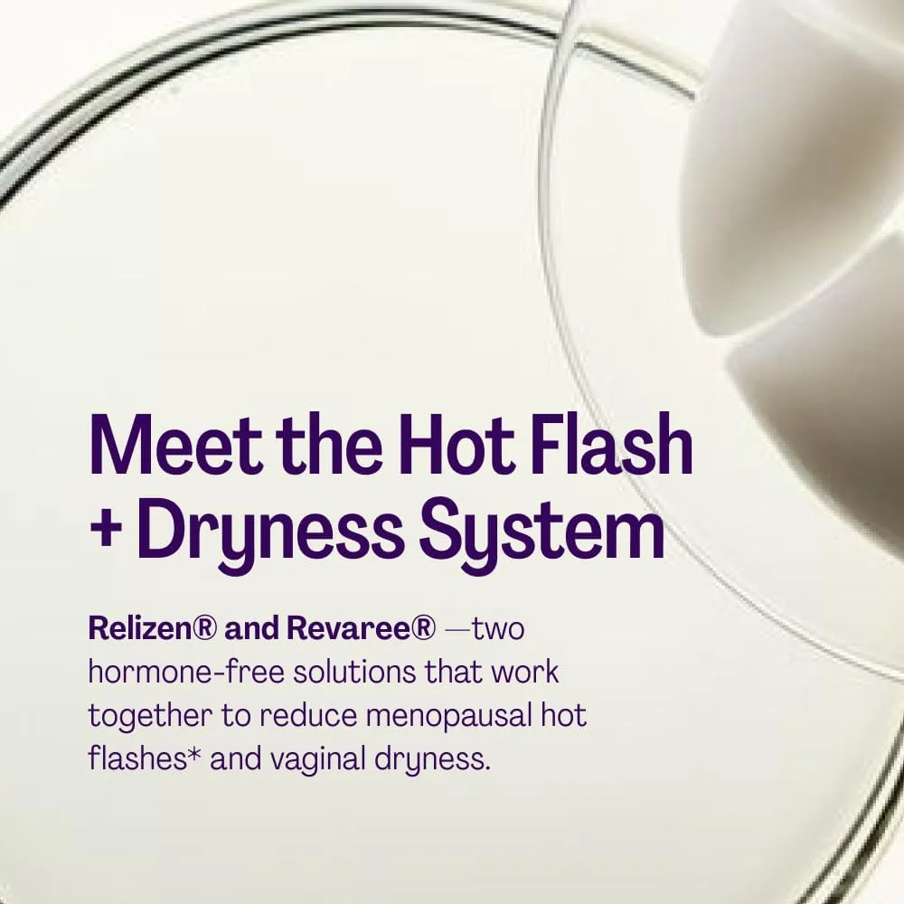 محصول Bonafide Relizen + Revaree - تسکین بدون هورمون برای گرگرفتگی و تعریق شبانه در دوران یائسگی * + مرطوب کننده با اسید هیالورونیک - بسته یک ماهه سفید