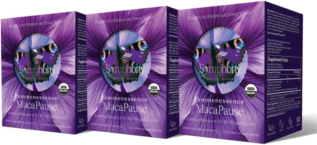 فمن‌اسنس ماکاپاز - مکمل بالینی اثبات‌شده برای دوران پساقاعدگی، برای تعادل طبیعی هورمون‌ها، تسکین علائم یائسگی، سلامت استخوان و قلب، بدون هورمون‌های اضافه (360 کپسول، 90 روز)