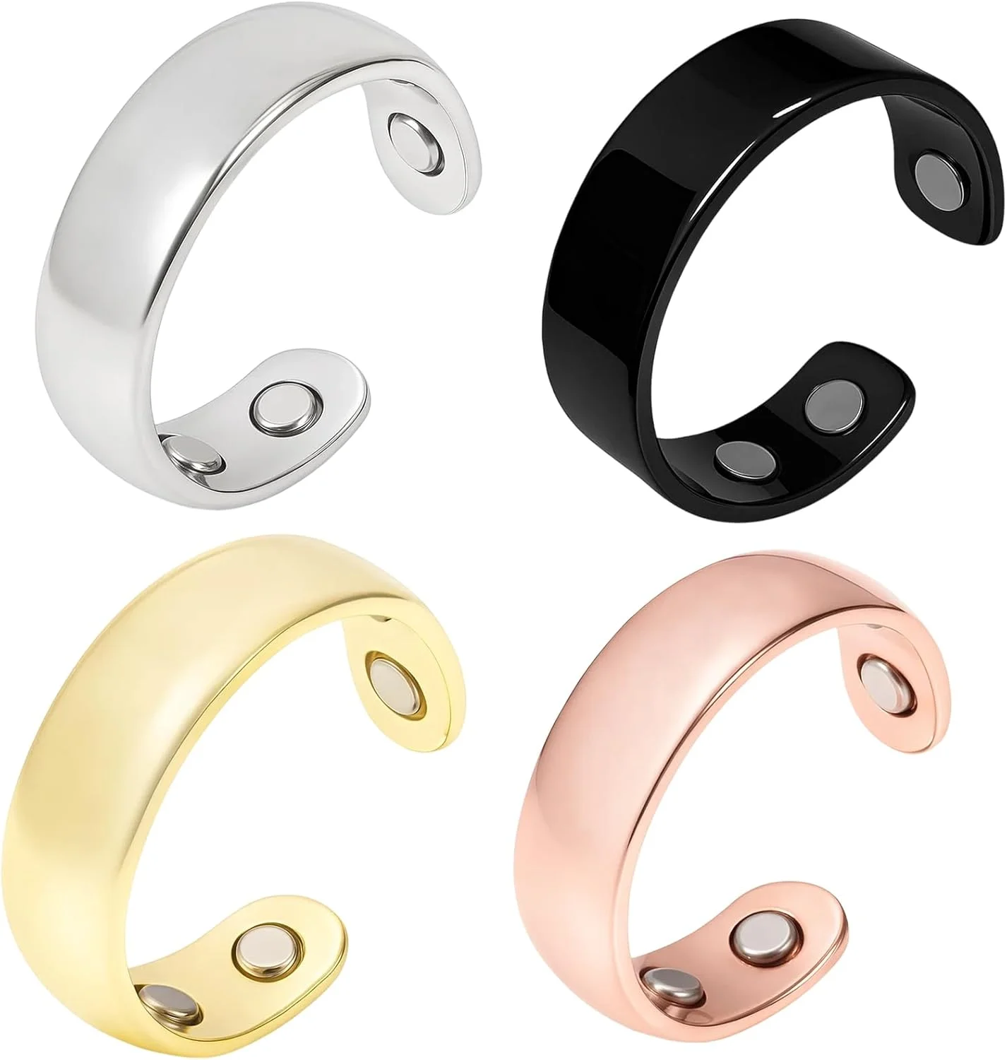مجموعه 4 عددی حلقه های مغناطیسی بازشو، حلقه حیاتی، حلقه سُمنی دوران یائسگی بانوان، سبک و راحت، ایده آل برای استفاده روزانه