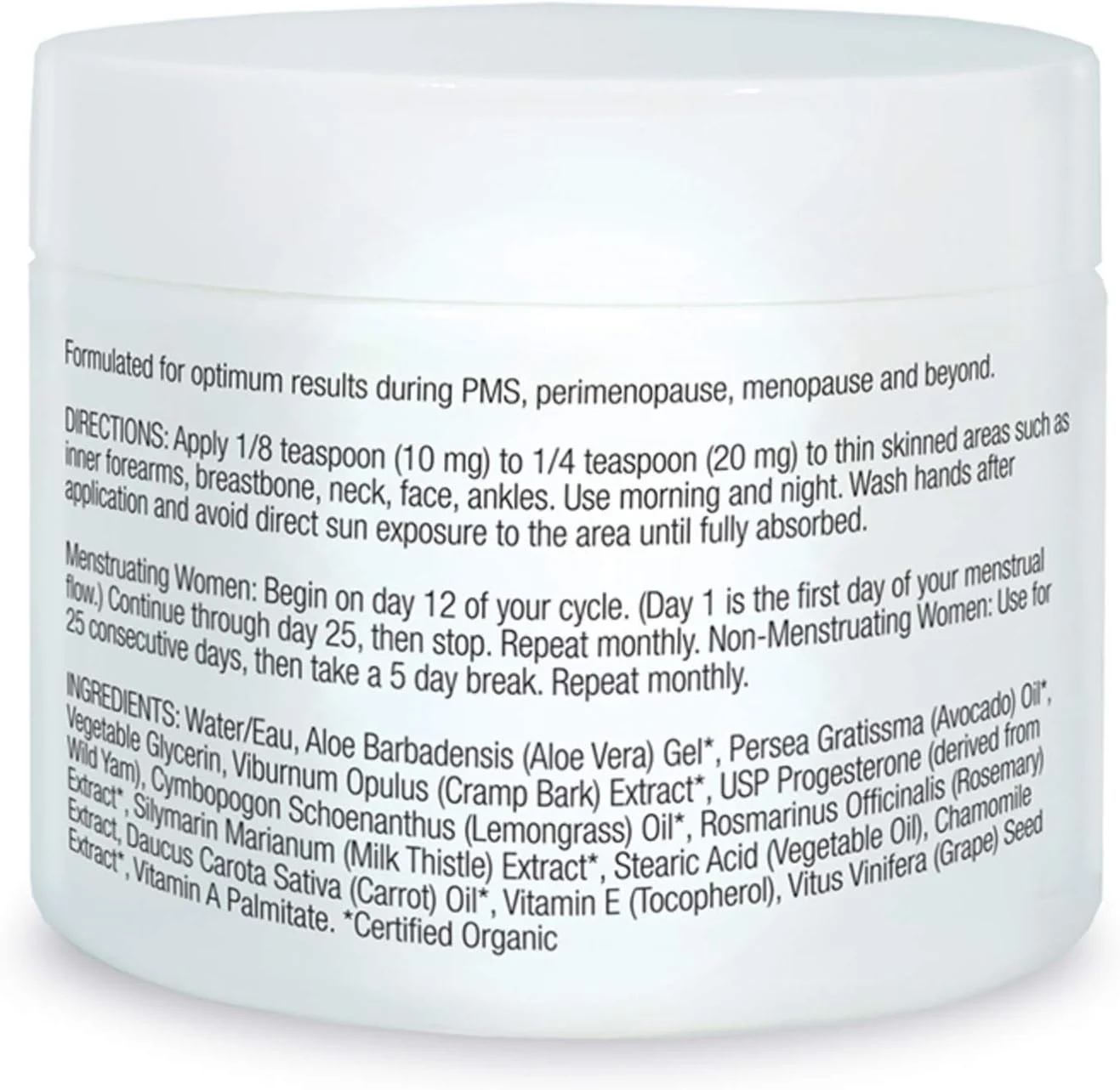 کرم پروژسترون بیوآیدنتیکال USP برای تسکین علائم یائسگی و تعادل هورمونی طبیعی (60 میلی لیتر)