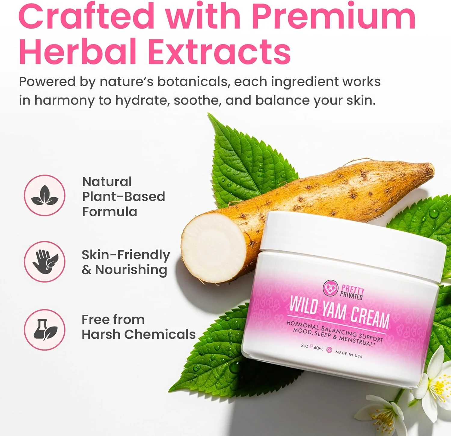 کرم ارگانیک سیب زمینی شیرین وحشی برای تعادل هورمونی - کرم ریشه سیب زمینی شیرین وحشی طبیعی برای پشتیبانی هورمونی - کرم آسایش سیب زمینی شیرین وحشی - خلق و خو، خواب، پشتیبانی قاعدگی برای زنان با عصاره روغن سیب زمینی شیرین وحشی - 60 میلی لیتر