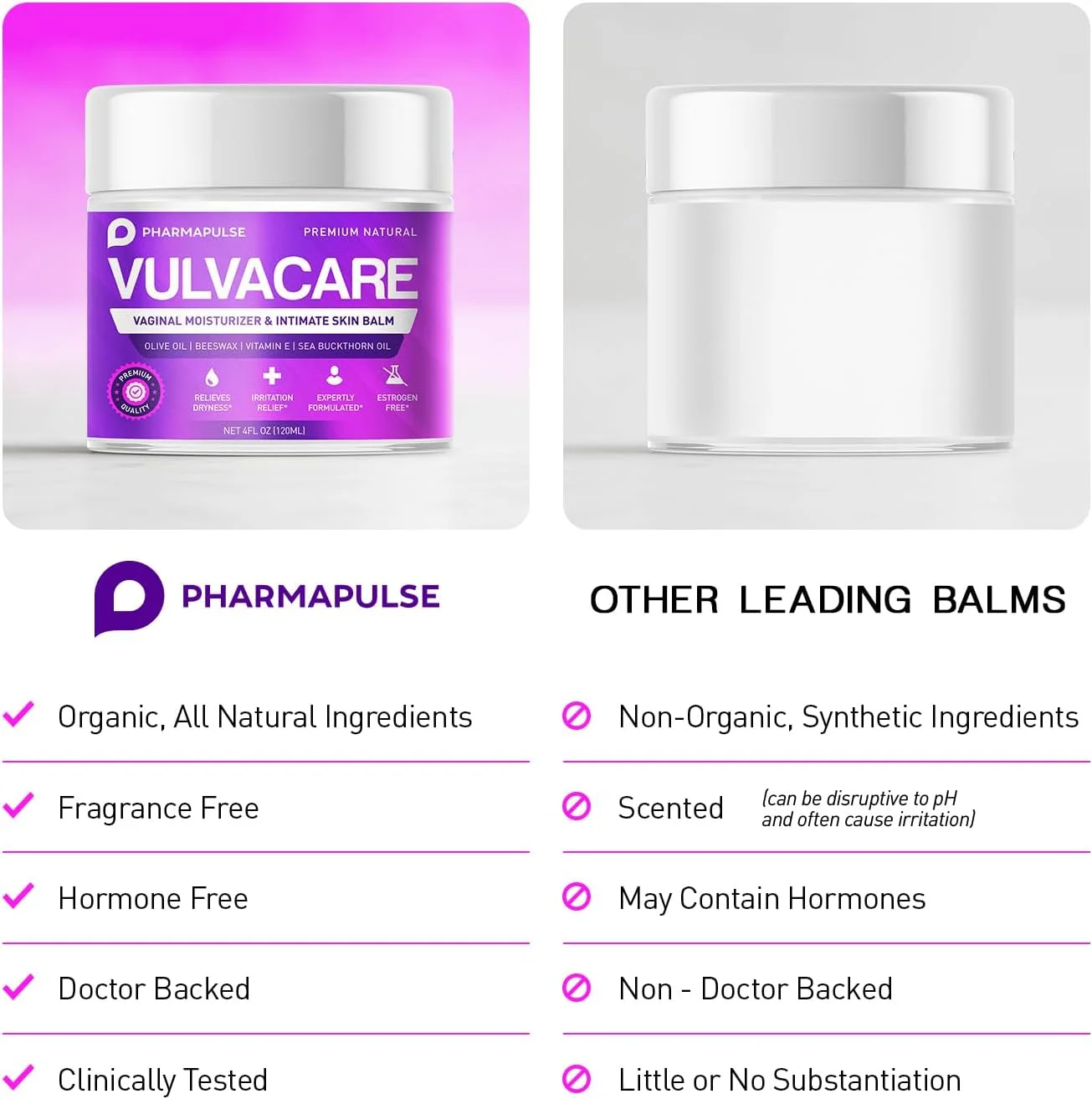 مرطوب کننده ارگانیک، کرم بالم، مراقبت از پوست صمیمی، پشتیبانی از یائسگی - تسکین دهنده خشکی، خارش، سوزش، قرمزی، ساییدگی، بو، تحریک - بدون استروژن 4oz