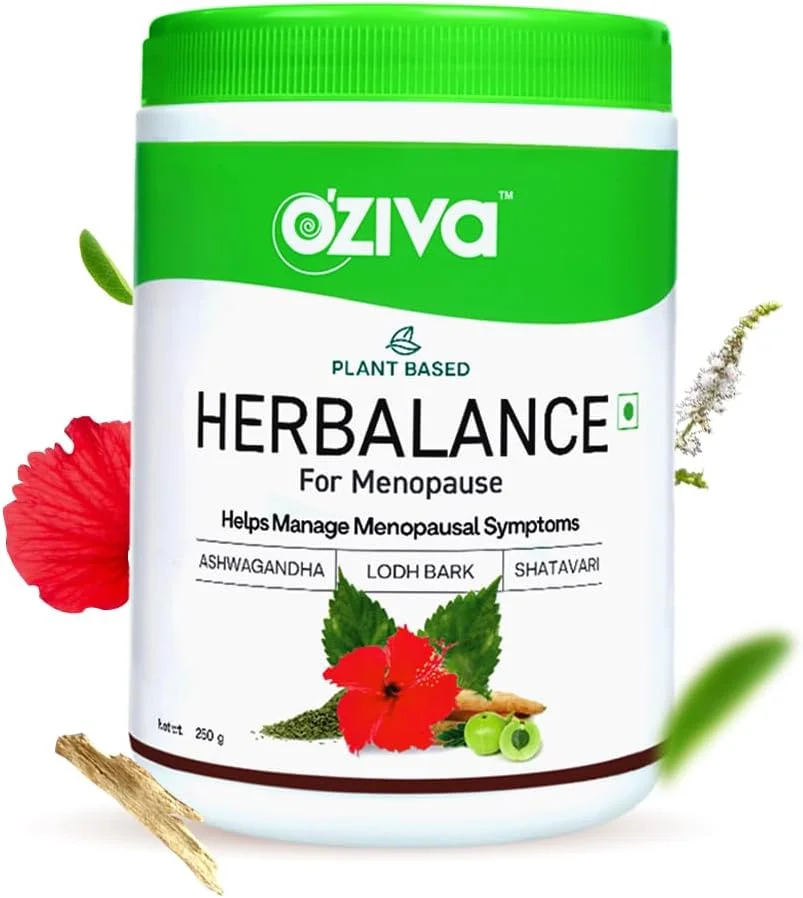 نوشیدنی گیاهی HerBalance اوزیوا (حاوی کوهوش سیاه، پوست لود، شیرین بیان، گل بامیه) برای تعادل بهتر هورمونی و حمایت از سلامت رحم و واژن، 250 گرم