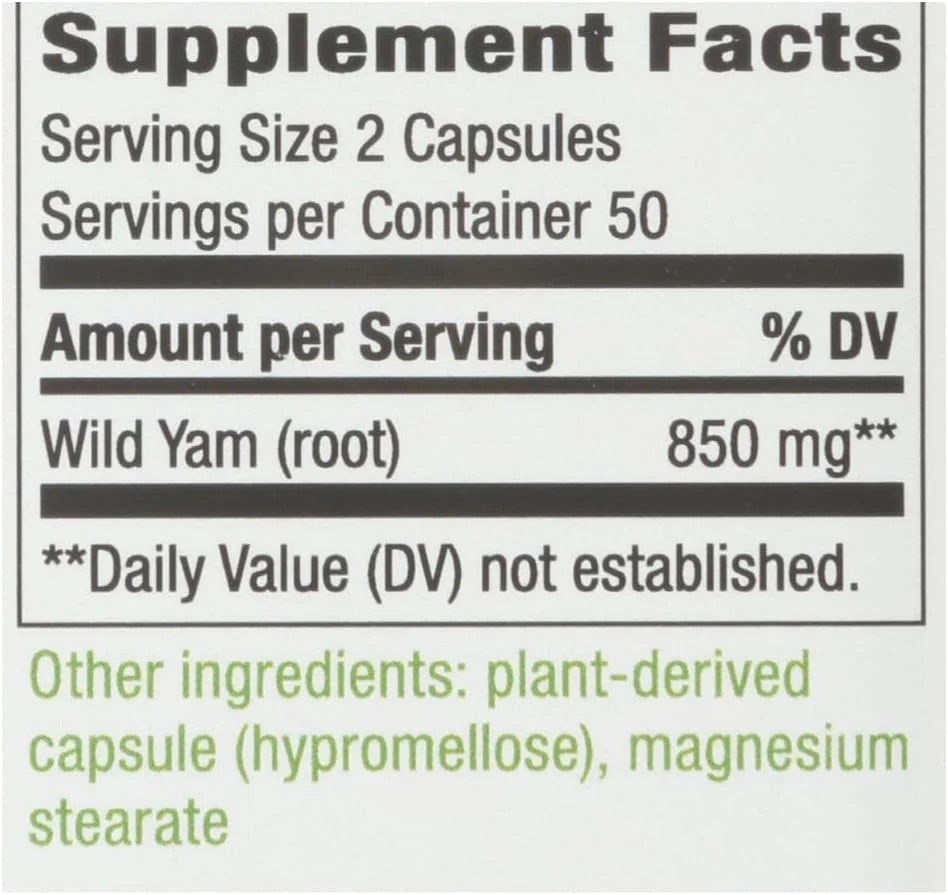 ریشه یم وحشی نیچرز وی - 425 میلی گرم. 100 کپسول گیاهی