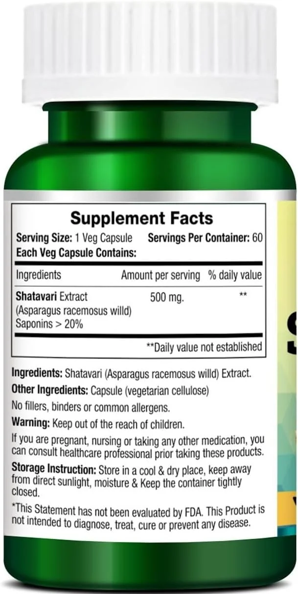 مورفیم رمدیز شاتاواری (Asparagus Racemous) 500 میلی گرم عصاره 60 کپسول گیاهی (1 بطری)