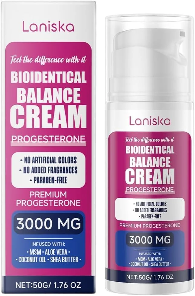 کرم پروژسترون طبیعی برای زنان، کرم تعادل هورمونی مشابه زیستی برای تسکین یائسگی و پشتیبانی از پوست، فرمول گیاهی برای سلامتی مطلوب و سلامت پوست