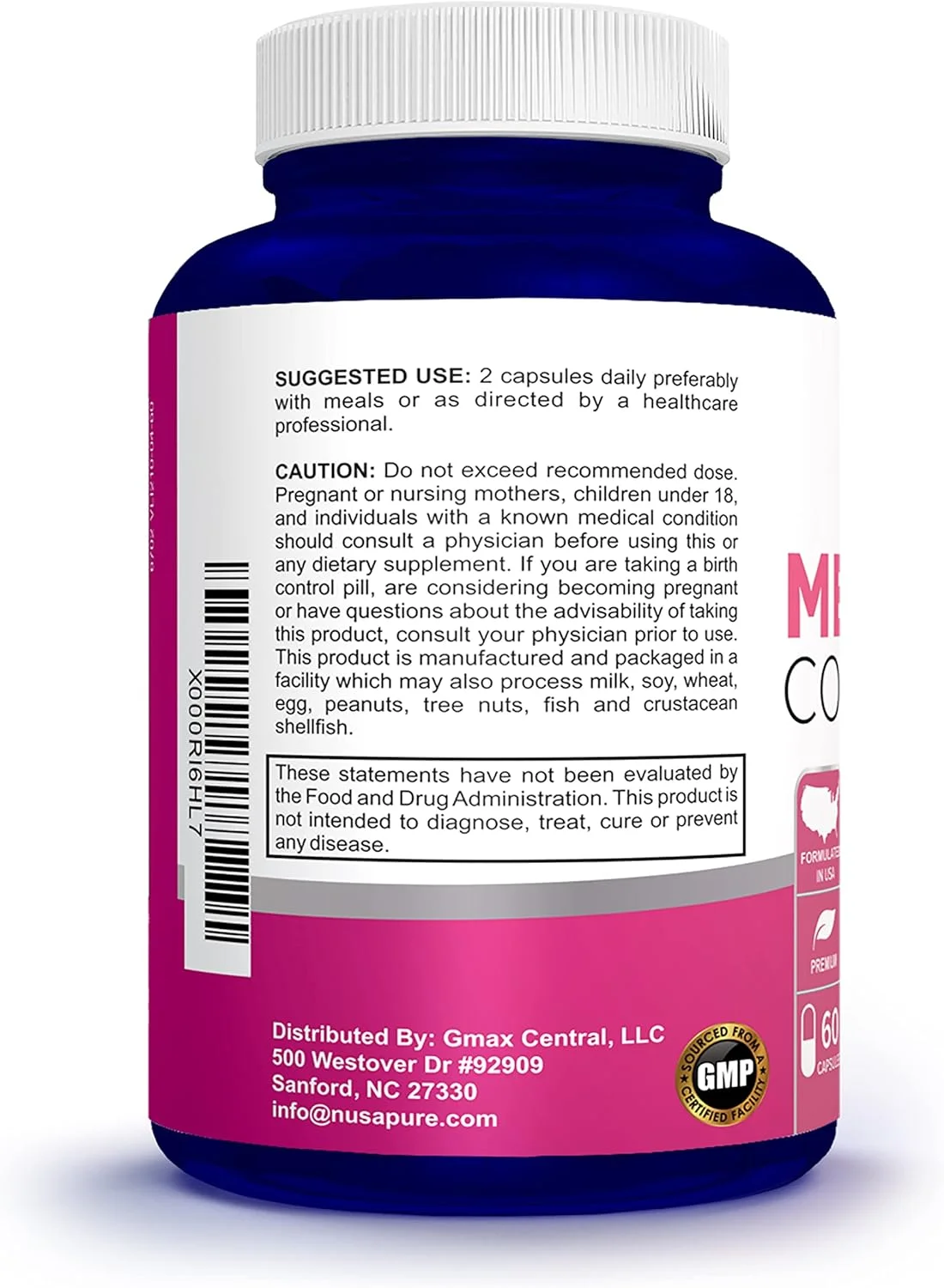 مکمل های دوران یائسگی (بدون گلوتن) برای کاهش گرگرفتگی: کوهوش سیاه و مواد کاملا طبیعی: مکمل های دوران پیش از یائسگی: تسکین علائم یائسگی؛ کاهش گرگرفتگی و تعریق شبانه: 60 کپسول