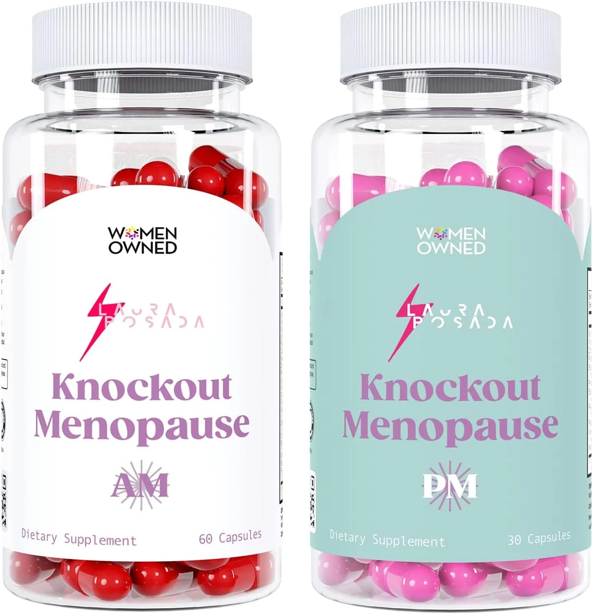 بسته تسکین طبیعی یائسگی صبح/شب برای زنان، مکمل های طبیعی یائسگی + پری منوپوز برای تسکین چند علامتی در روز و شب (تامین یک ماهه)