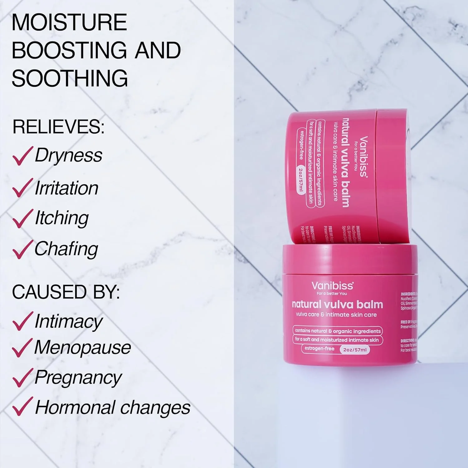 بالم طبیعی وانیبیس - کرم و مرطوب کننده، بالم آبرسان - تسکین دهنده خشکی، خارش، سوزش - تسکین دوران یائسگی برای بانوان - بدون استروژن (56 گرم) (بسته 1 عددی) بالم طبیعی وانیبیس - کرم و مرطوب کننده، بالم آبرسان - تسکین دهنده خشکی، خارش، سوزش - تسکین دوران یائسگی برای بانوان - بدون استروژن (56 گرم) (بسته 1 عددی)