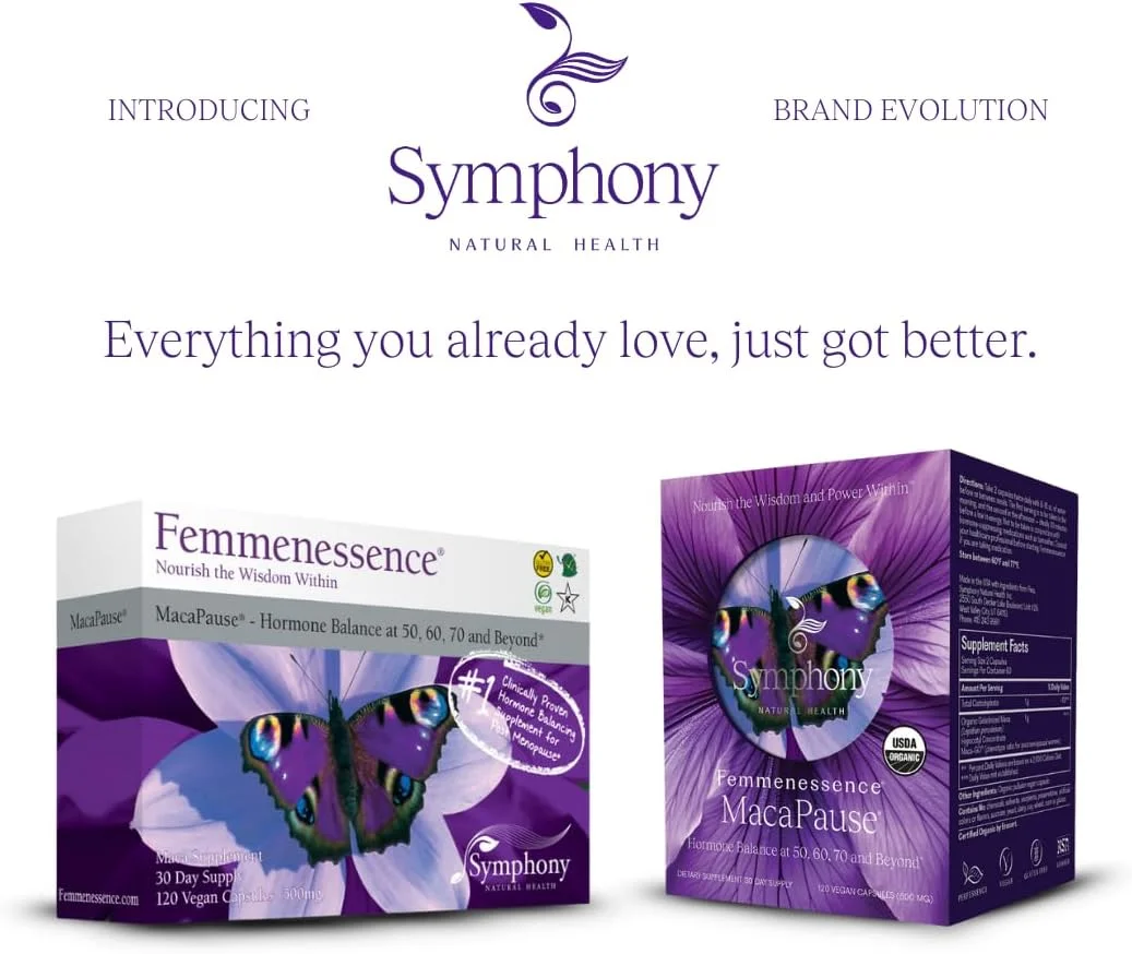 مکمل ریشه ماکا Femmenessence MacaPause از Symphony Natural Health - پشتیبانی از تعادل هورمونی زنان و علائم یائسگی - (120 کپسول گیاهی - 30 روز) مکمل ریشه ماکا Femmenessence MacaPause از Symphony Natural Health - پشتیبانی از تعادل هورمونی زنان و علائم یائسگی - (120 کپسول گیاهی - 30 روز)