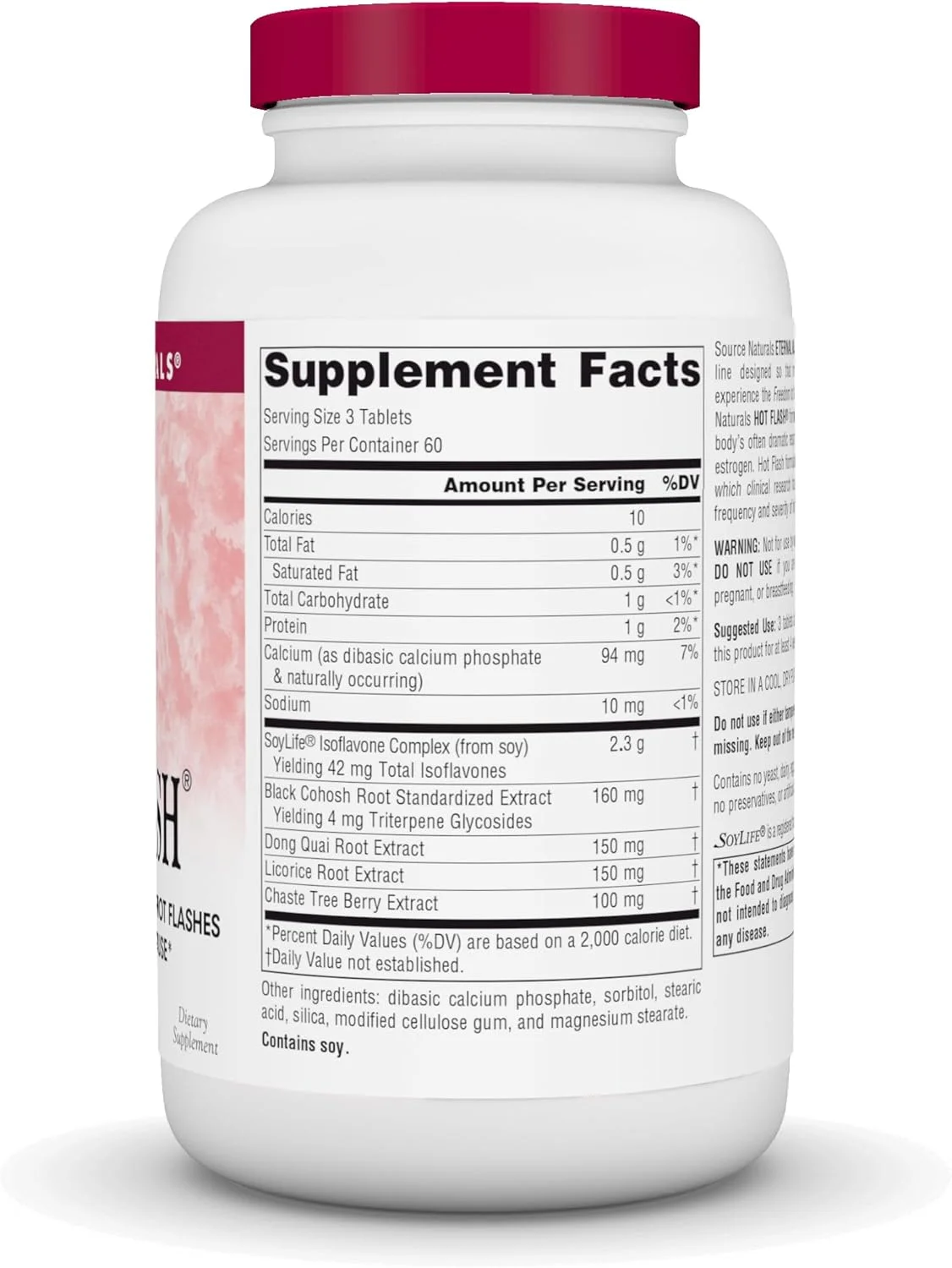 سورس نچرالز، پشتیبانی گیاهی برای علائم قبل و بعد از یائسگی، تسکین دهنده گیاهی بر پایه گیاهان کوهوش سیاه، سویا، دانگ کوای و درخت ویتکس، 180 قرص