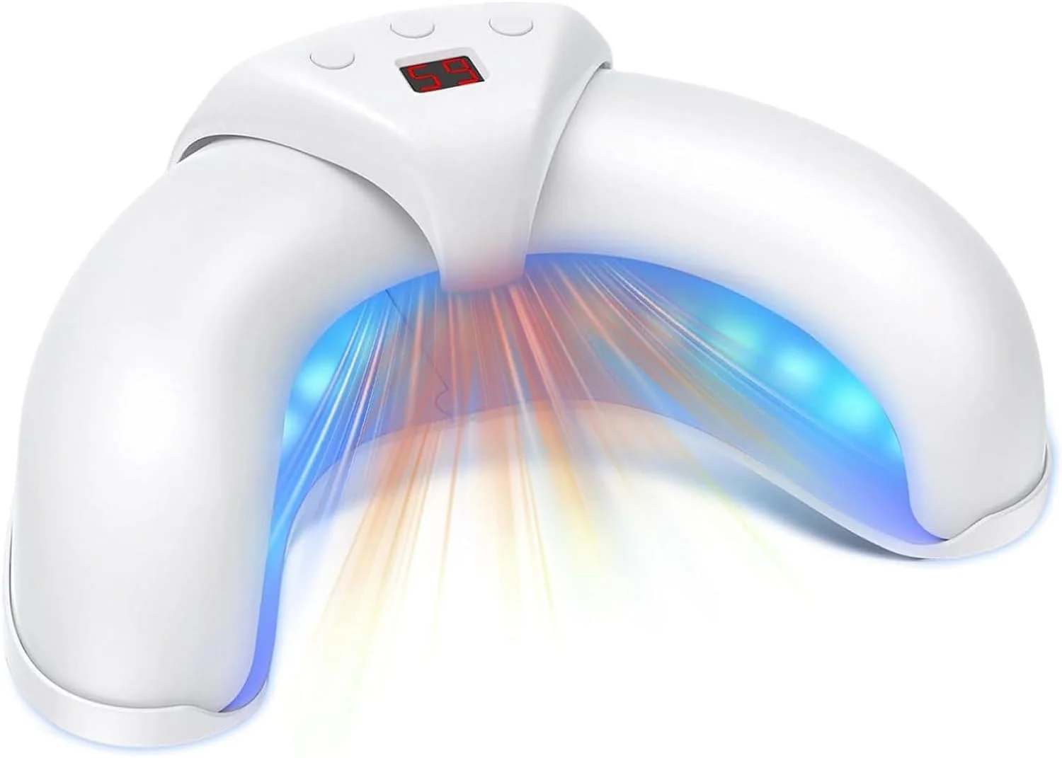 دستگاه لیزر ناخن برای قارچ ناخن های پا و دست با نور مادون قرمز 405 نانومتری + نور آبی 365 نانومتری، راه حل ترمیم ناخن برای ناخن های آسیب دیده و تغییر رنگ داده، مناسب برای استفاده در منزل (سفید)