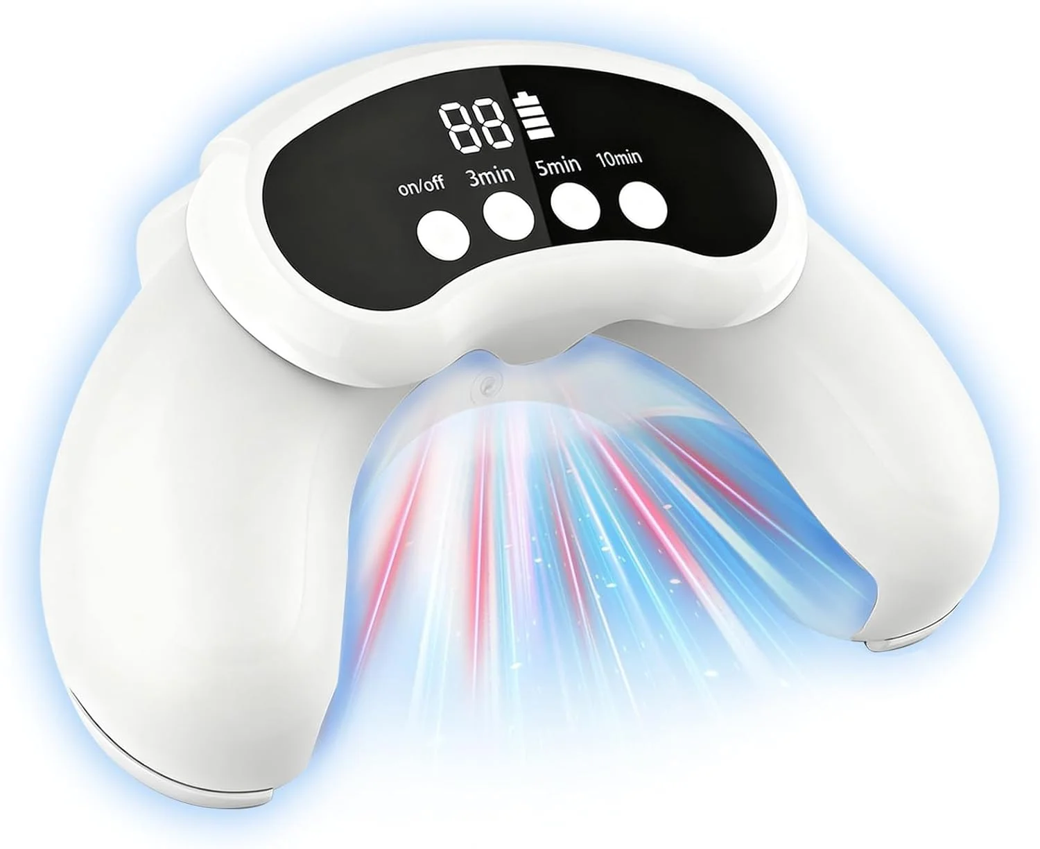 دستگاه لیزر قارچ ناخن، نور مادون قرمز 905 نانومتر + نور آبی 470 نانومتر، درمان لیزری ضد قارچ، تایمر 3/5/10 دقیقه، برای چندین ناخن پا و ناخن دست، برای ناخن های ضخیم، شکننده و سفید تغییر رنگ داده