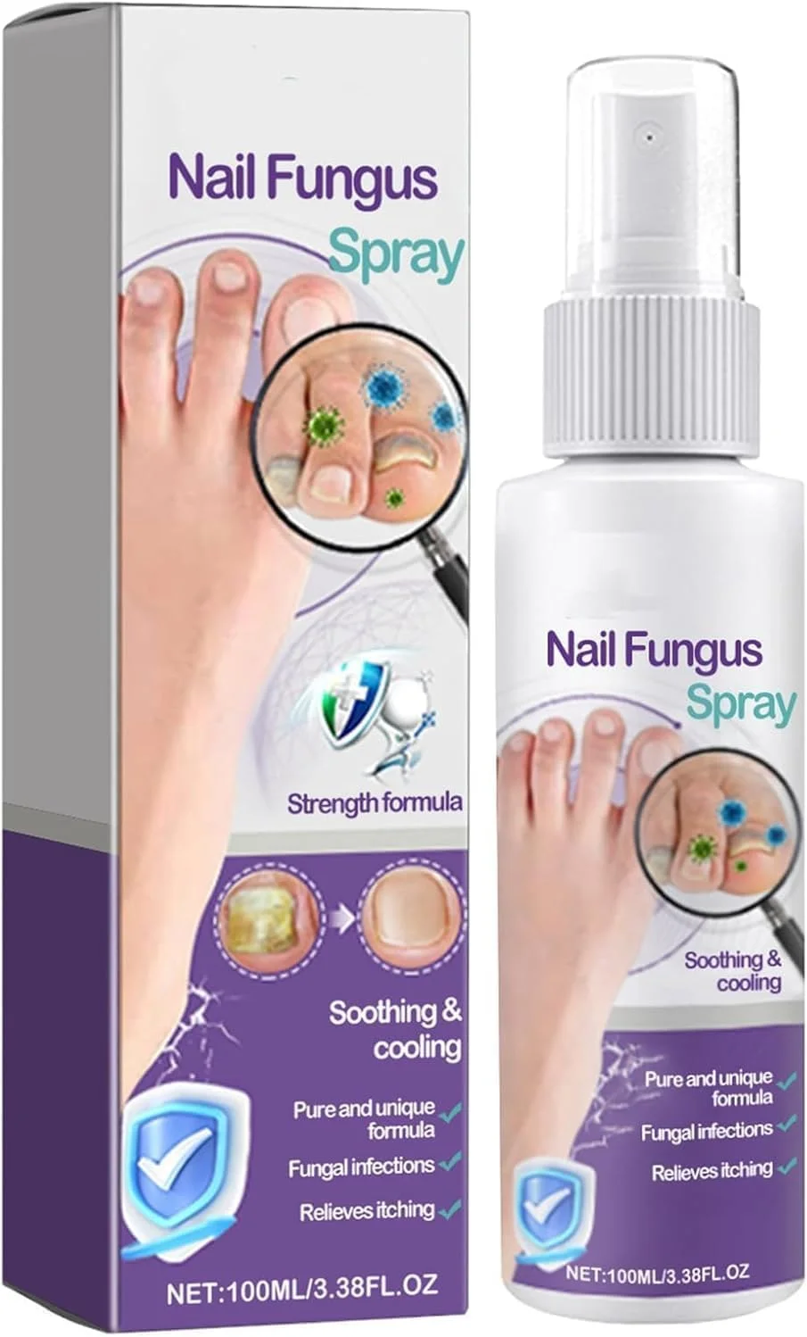 اسپری ضد قارچ، درمان قارچ ناخن، اسپری پیشرفته پا و ناخن، درمان قارچ ناخن پا، درمان قارچ ناخن پا و تقویت کننده ناخن (100 میلی لیتر)