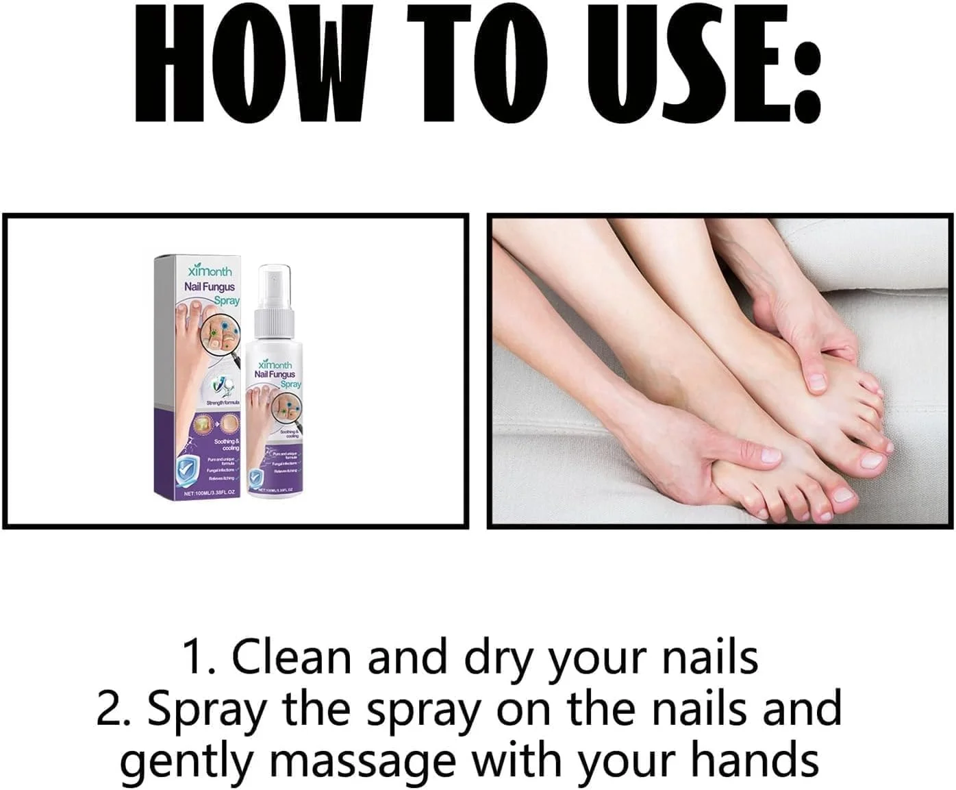 اسپری ضد قارچ، درمان قارچ ناخن، اسپری پیشرفته پا و ناخن، درمان قارچ ناخن پا، درمان قارچ ناخن پا و تقویت کننده ناخن (100 میلی لیتر)