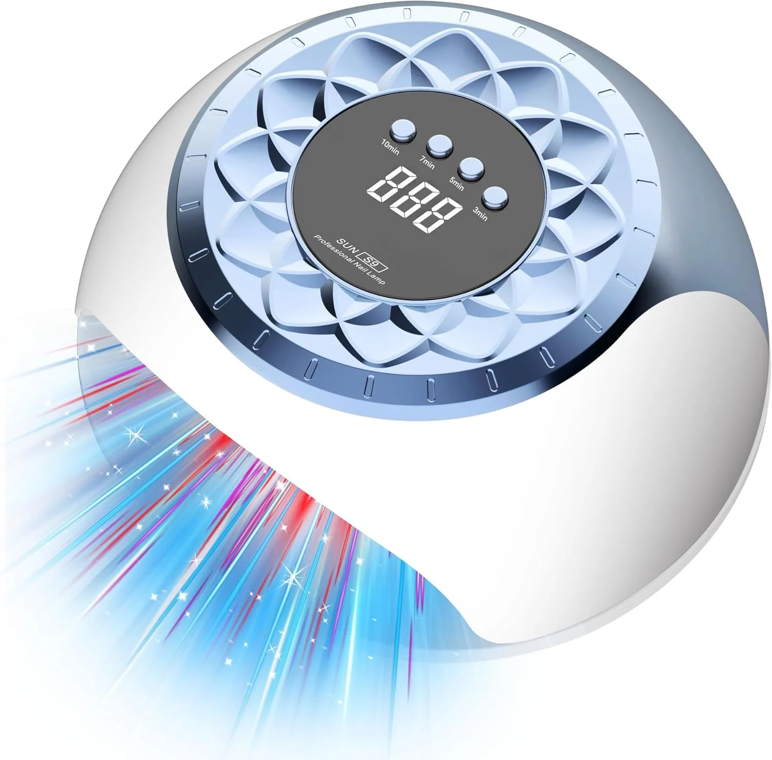 دستگاه لیزر درمان قارچ ناخن 【عملکرد سریع 21 روزه】 لیزر ضد قارچ 【کنترل دقیق چند زمانه 10/7/5/3 دقیقه】 نور مادون قرمز 950 نانومتری تقویت شده + نور آبی 500 نانومتری، 57 مهره نوری کاملاً درخشان (آبی)