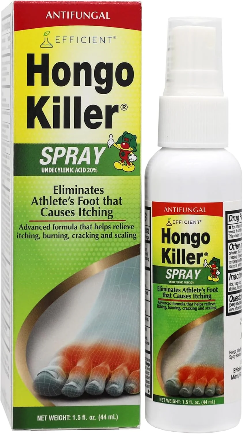 اسپری ضد قارچ هونگو کیلر برای درمان موثر پای ورزشکاران (Tinea Pedis) و تسکین خارش و سوزش ناشی از قارچ پا استفاده می شود. حاوی آندسیلنیک اسید 20٪.