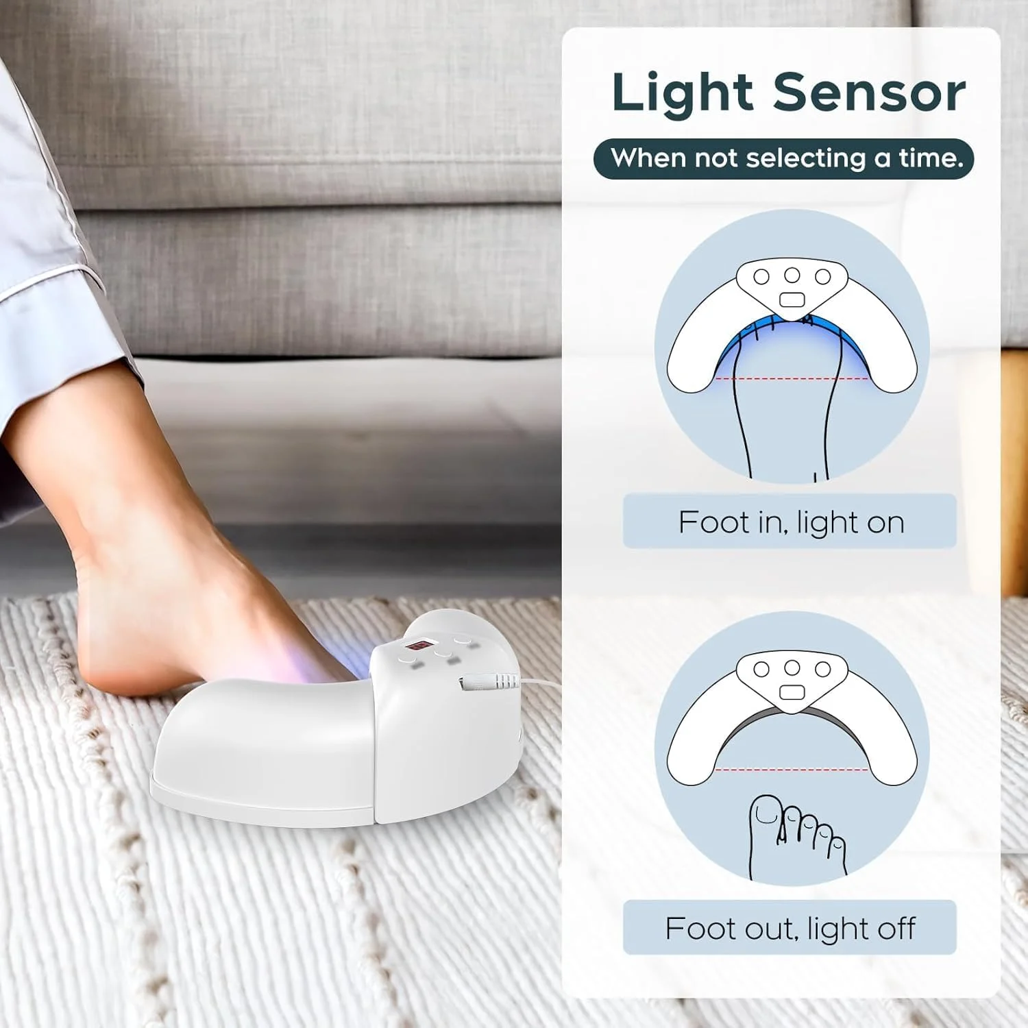 دستگاه نور درمانی قارچ ناخن HIQUAY با نور مادون قرمز 905 نانومتری + نور آبی 470 نانومتری برای ناخن های آسیب دیده، تغییر رنگ داده و ضخیم - مناسب برای استفاده در منزل، دستگاه تمیز کننده قارچ ناخن برای چندین ناخن پا و ناخن دست