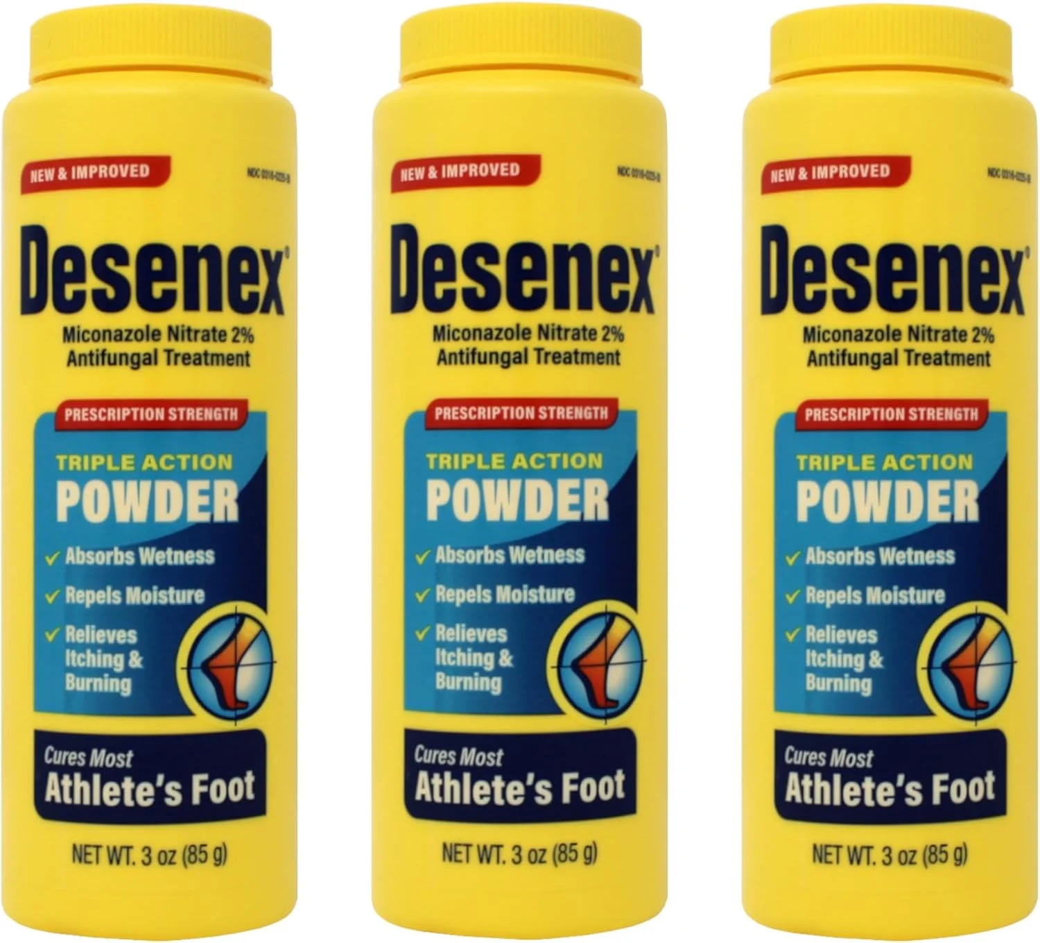 پودر ضد قارچ Desenex، درمان پای ورزشکاران - 85 گرم، بسته 3 عددی