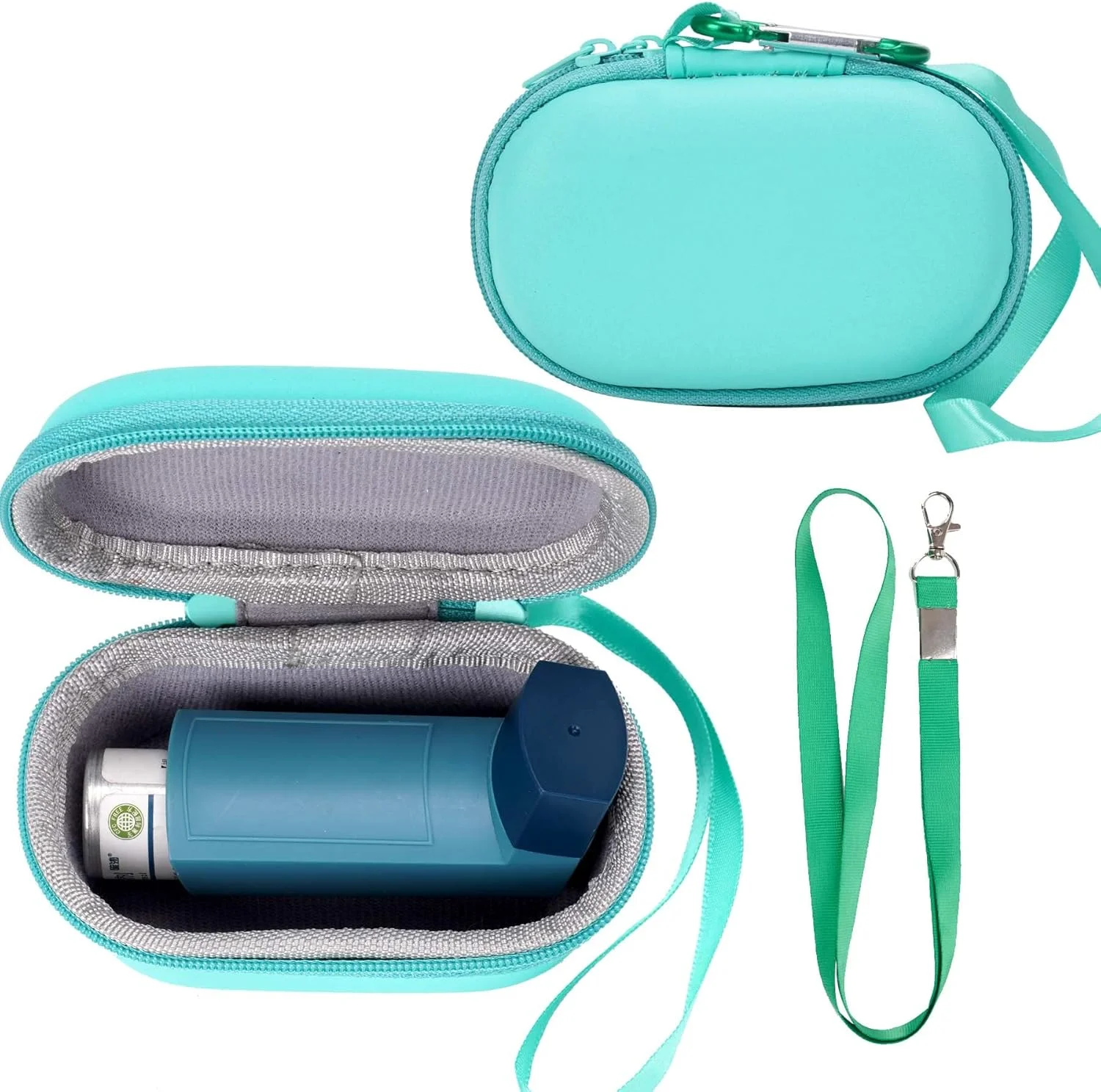 کیف نگهدارنده اسپری تنفسی MGZNMTY، سبز همراه با بند گردنی