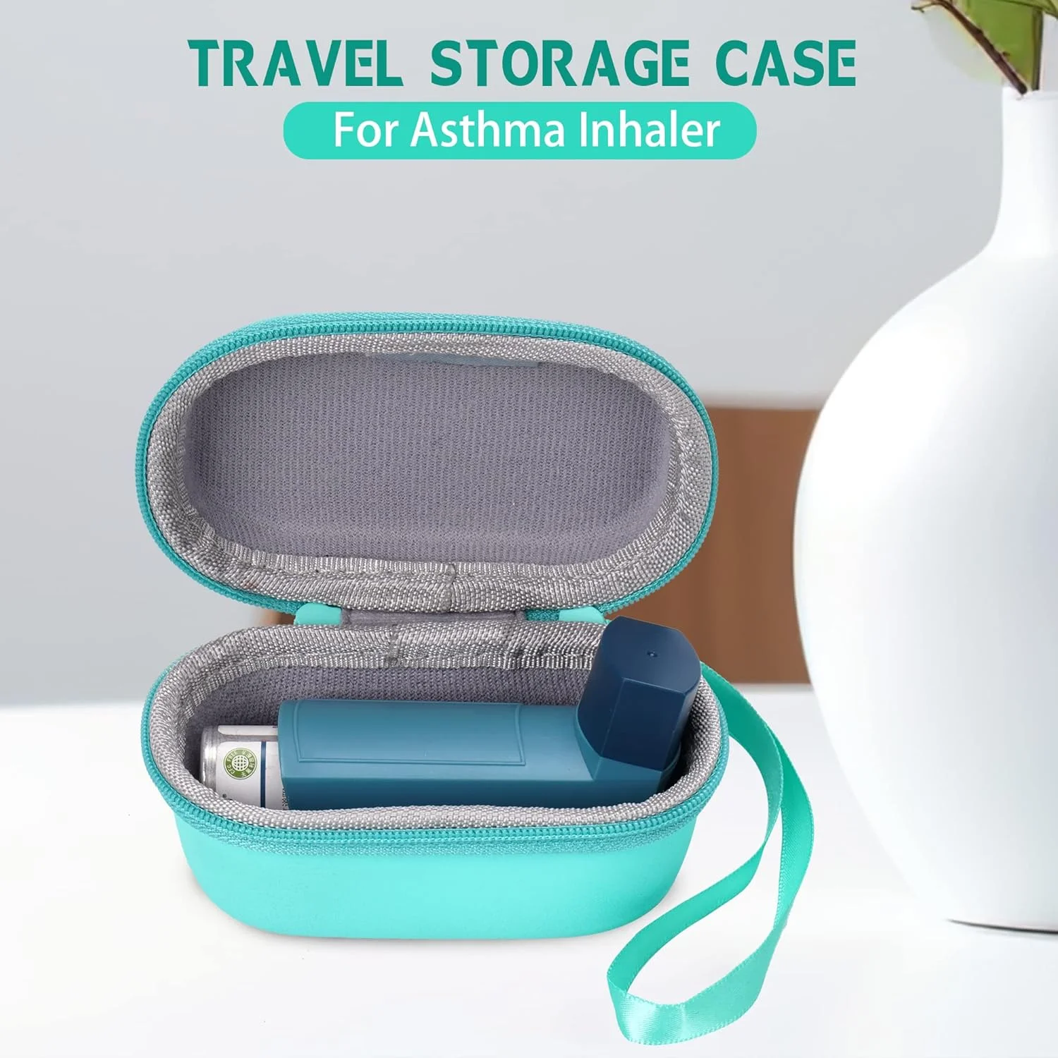 کیف نگهدارنده اسپری تنفسی MGZNMTY، سبز همراه با بند گردنی