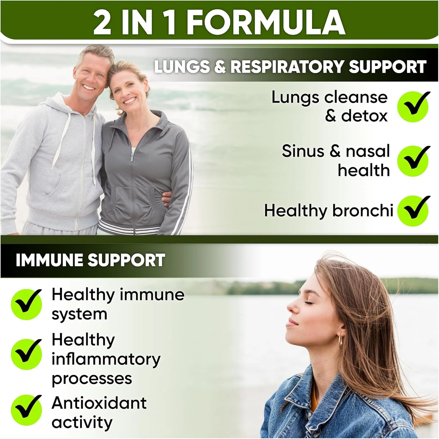 مکمل پشتیبانی از سلامت ریه و سیستم ایمنی - پاکسازی و سم زدایی ریه با ویتامین های تقویت کننده ایمنی برای ریه های بهتر، دفاع ایمنی، ریه های پاک و تنفس عمیق حاوی کورستین و کوردیسپس. دو ماه مصرف