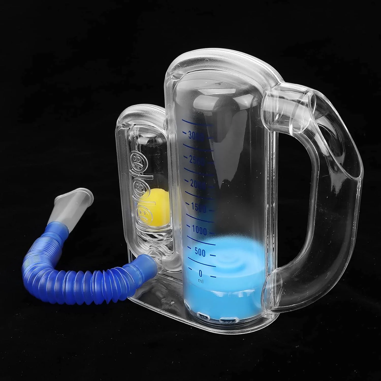 تمرین دهنده تنفسی اسپیرومتر ریه، اسپیرومتر تشویقی ارگونومیک 3000 میلی لیتری با فیلتر زیرین برای تمرین تنفس