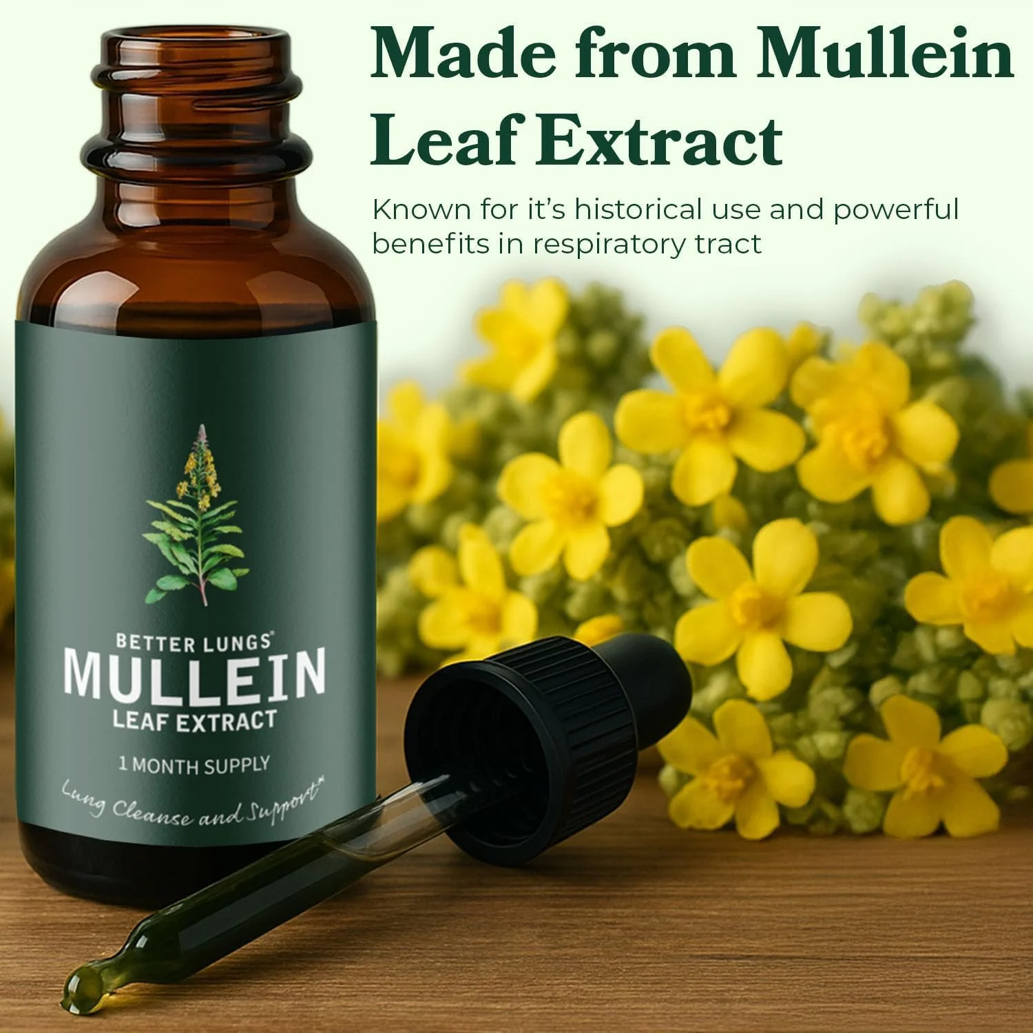 قطره پاک کننده ریه گیاهی و خرگوشک - اسپری پشتیبانی ریه برای سلامت تنفسی، عصاره طبیعی برگ خرگوشک، فرمول سریع الاثر 30 میلی لیتری