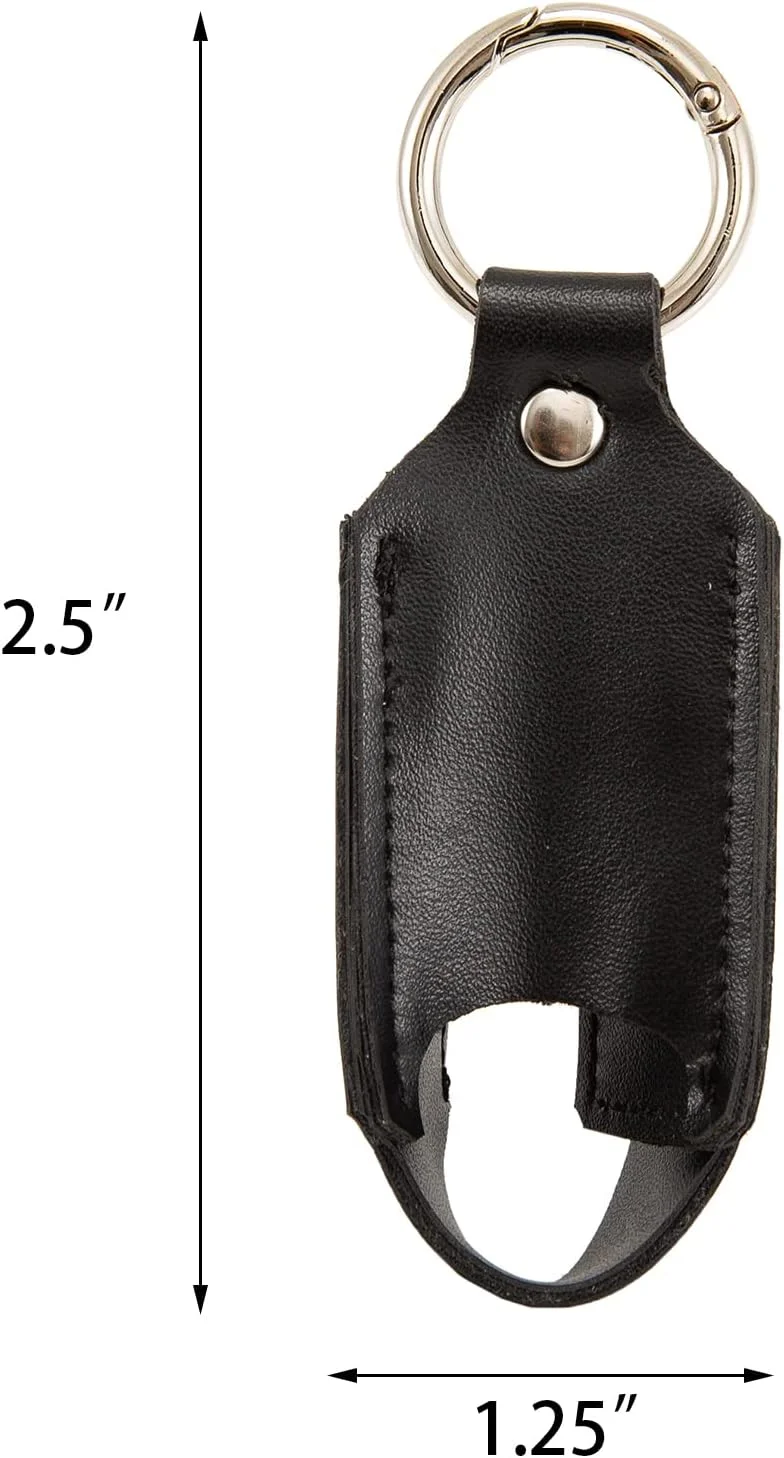 جا اینهالر آسم، کیف چرمی محافظ قابل حمل کوچک با گیره کارابین برای بزرگسالان و کودکان (بدون اینهالر) (مشکی)